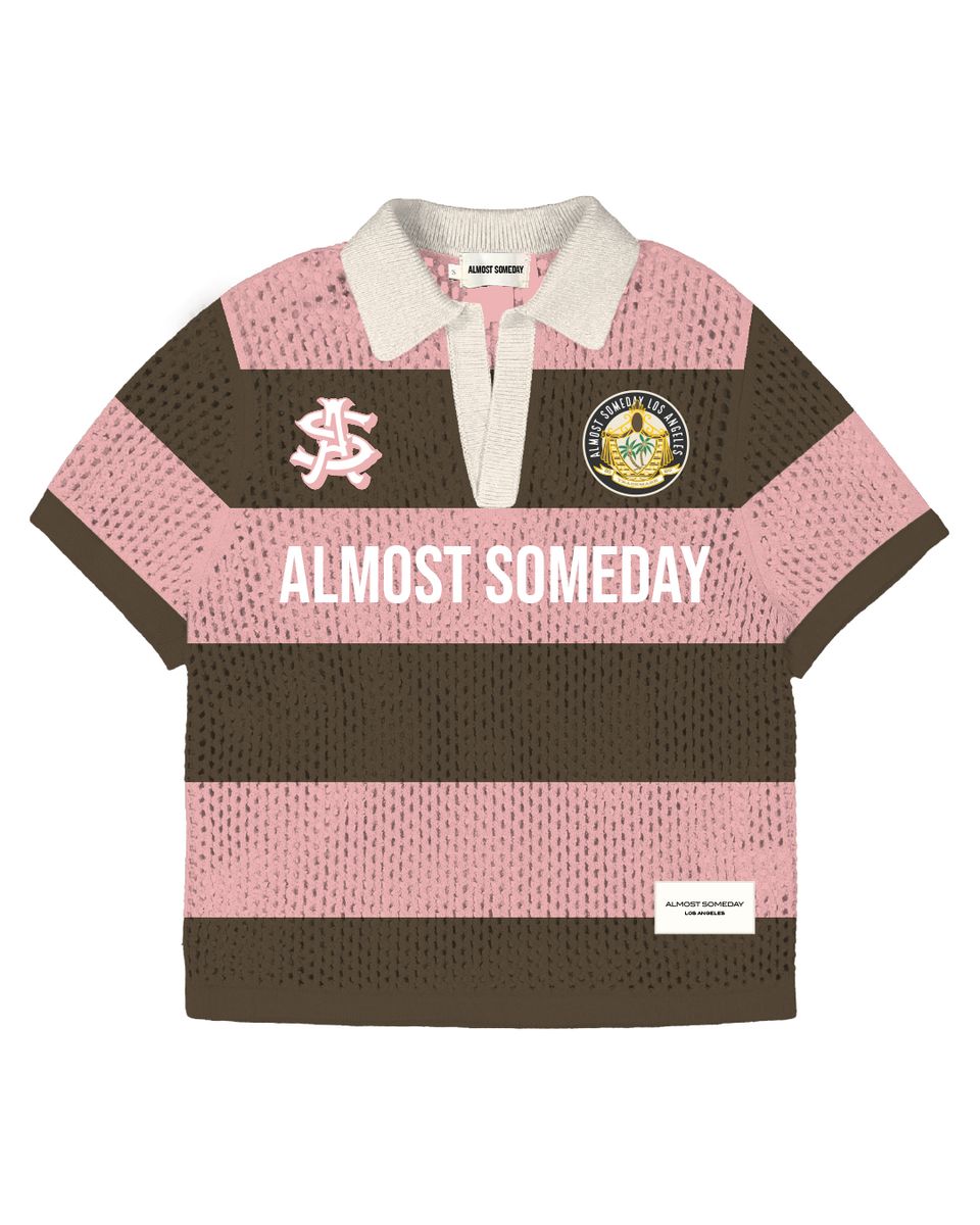 Crochet Knit Polo - Pink – Sammys NYC