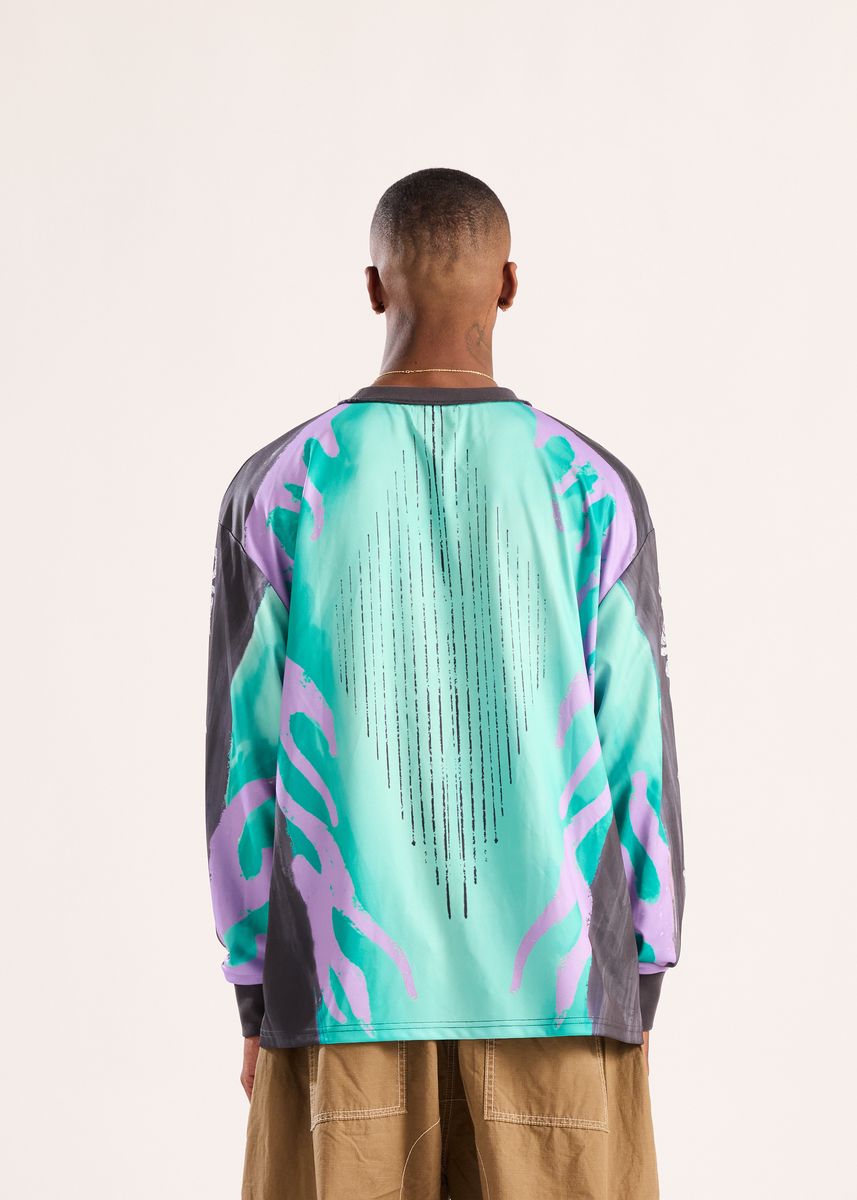 MX Flame Jersey - Teal/Purple