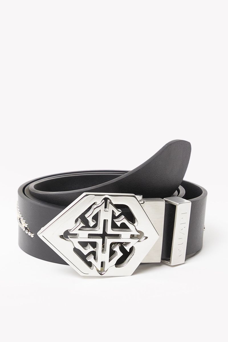 Silver Emblem Belt - Black