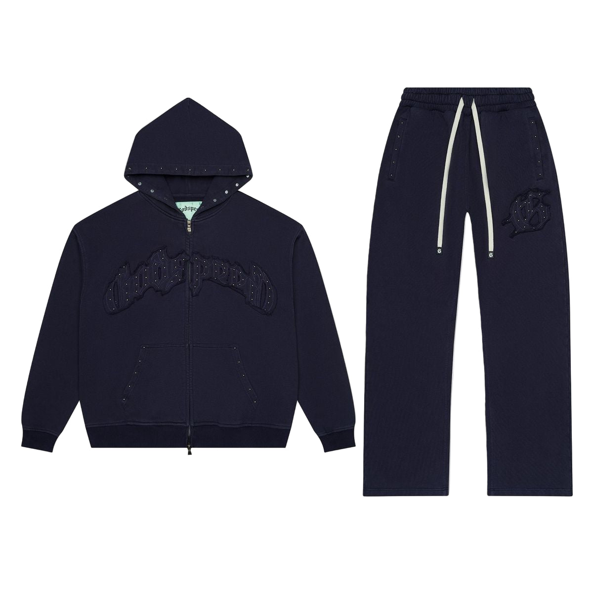 Symmetric Studded Set - Navy
