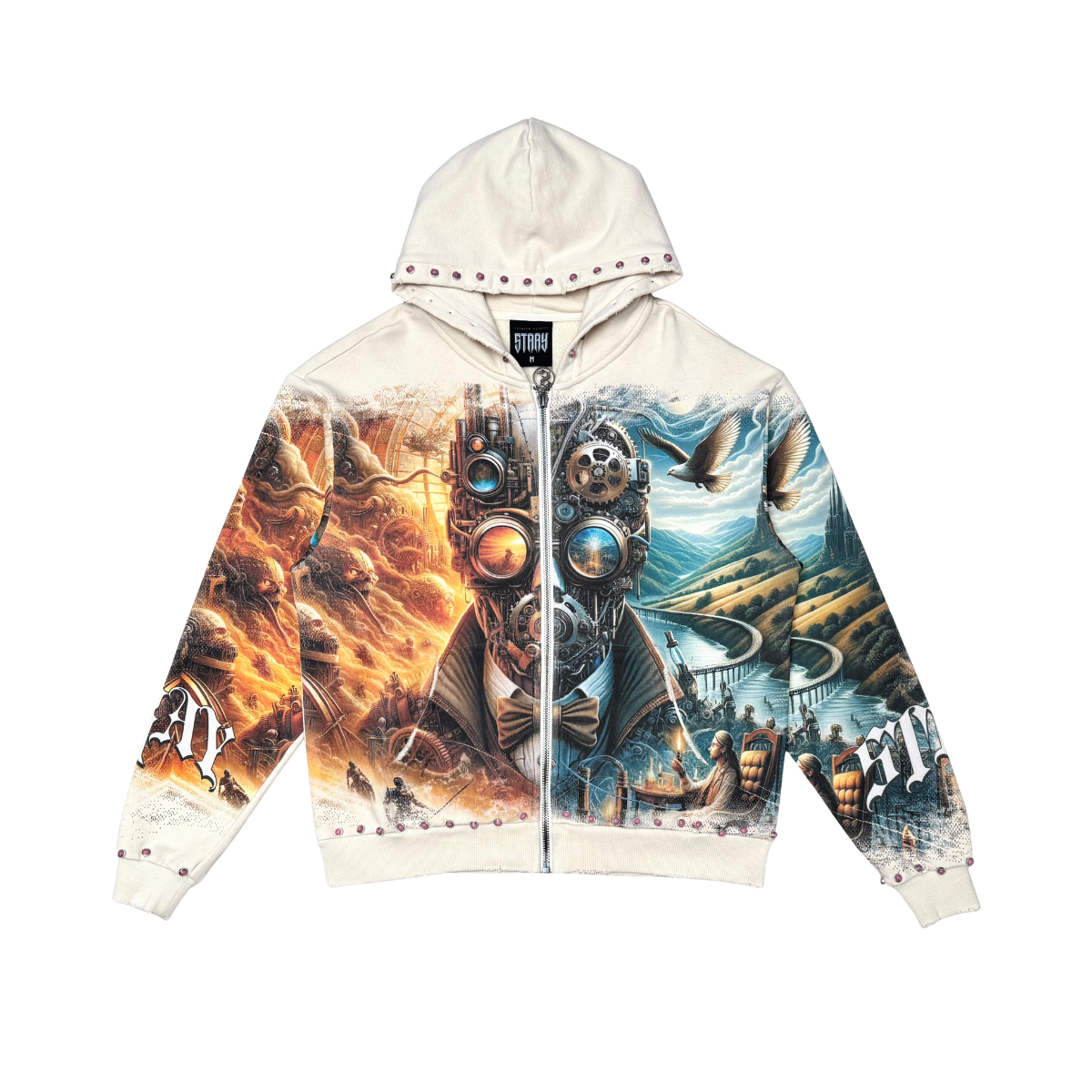 Stray Zip Hoodie - Bone
