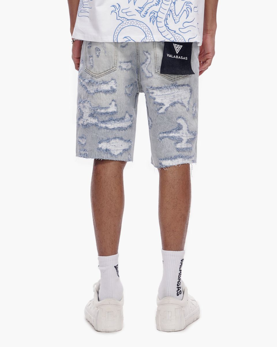 Incise Shorts - Light Blue Wash