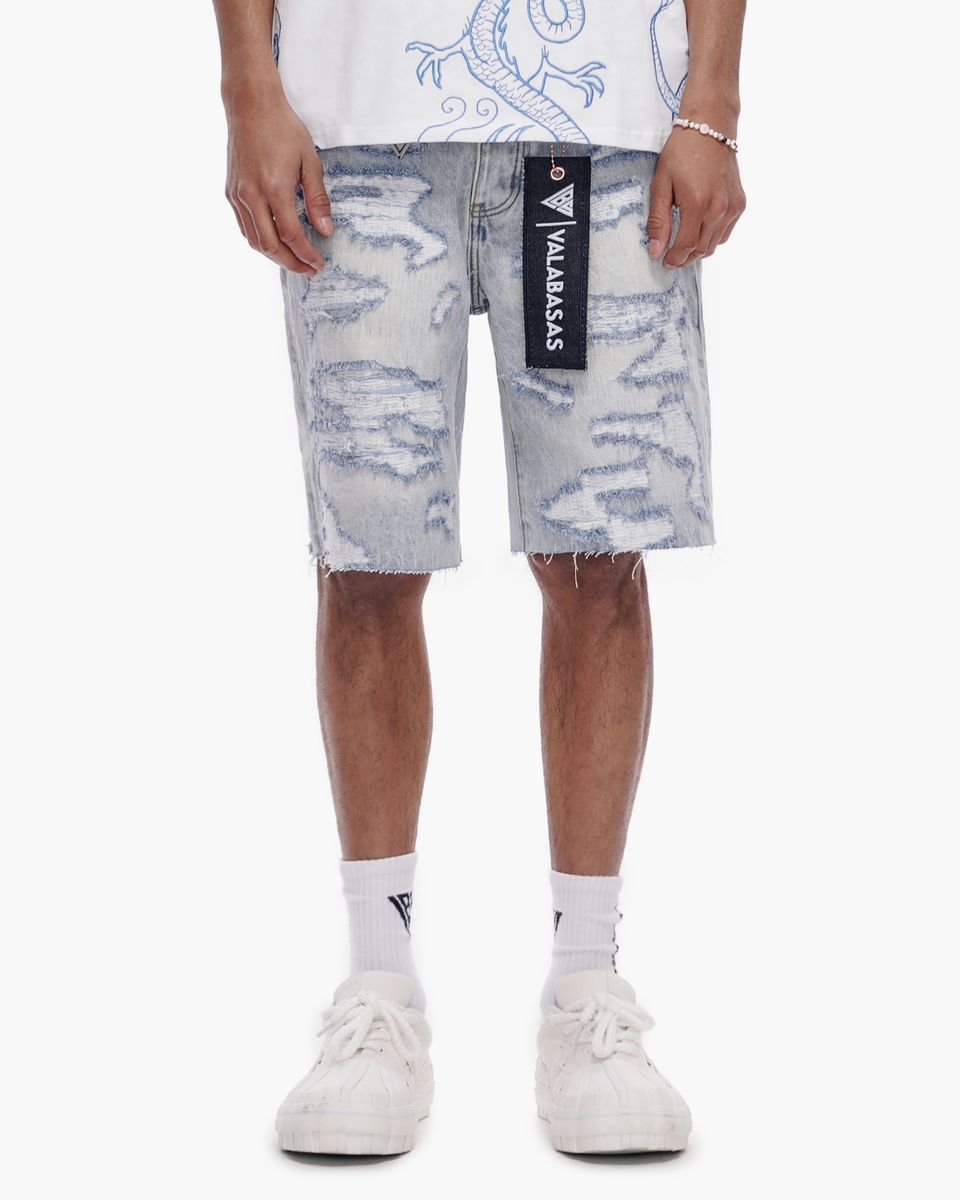 Incise Shorts - Light Blue Wash