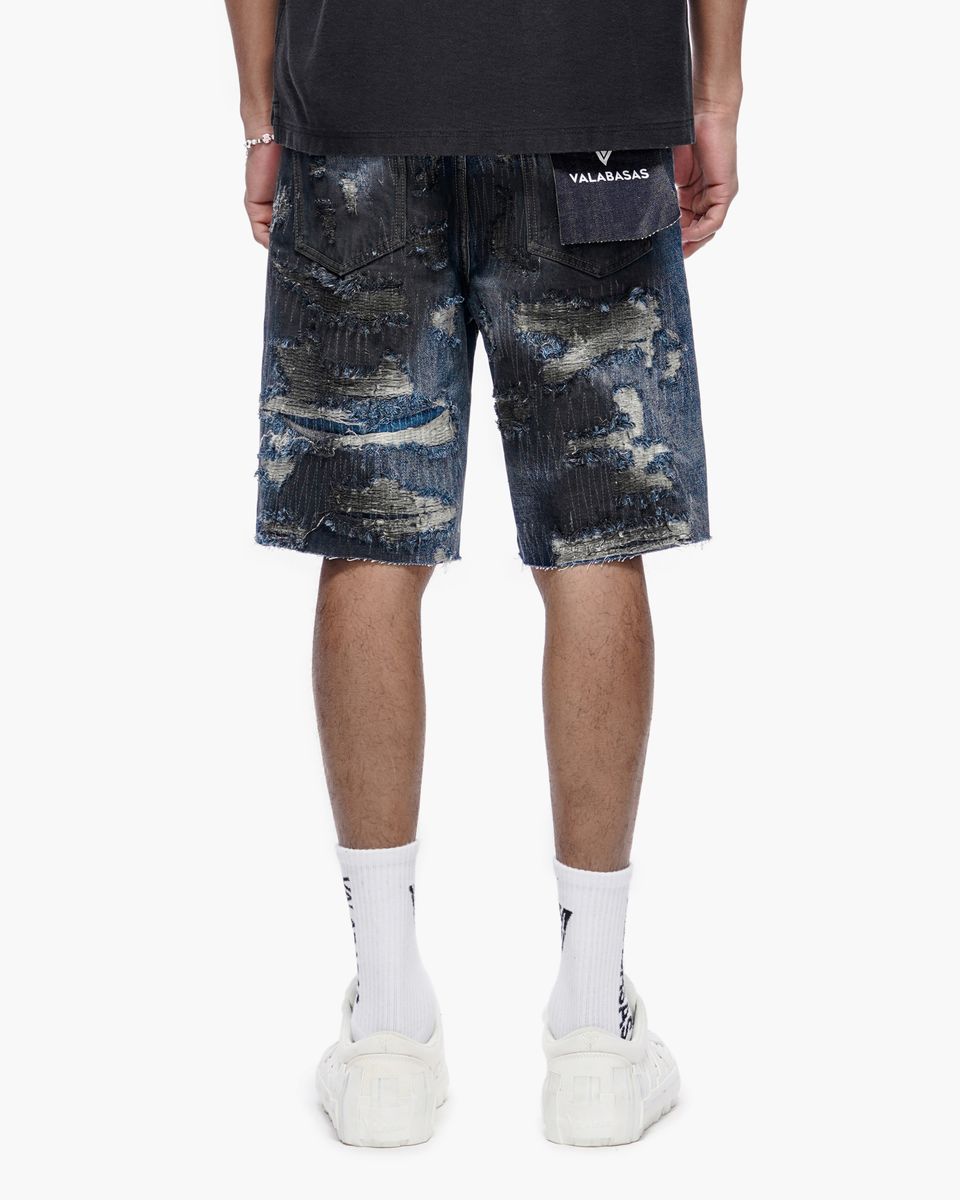 Incise Shorts - Dark Blue Mud