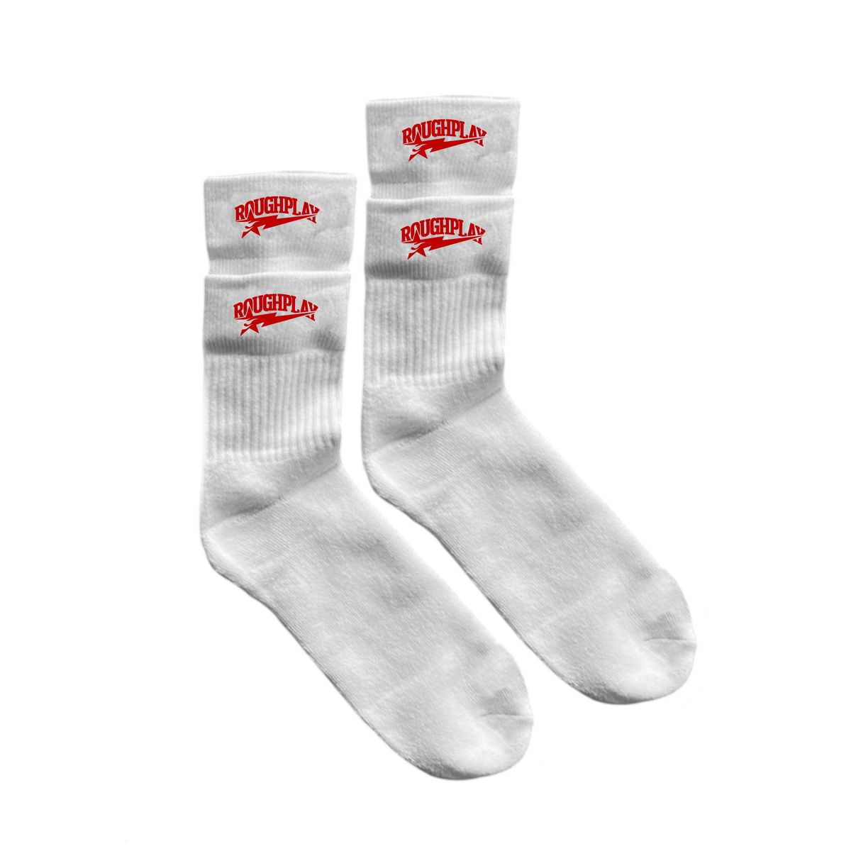 Double Socks - White & Red