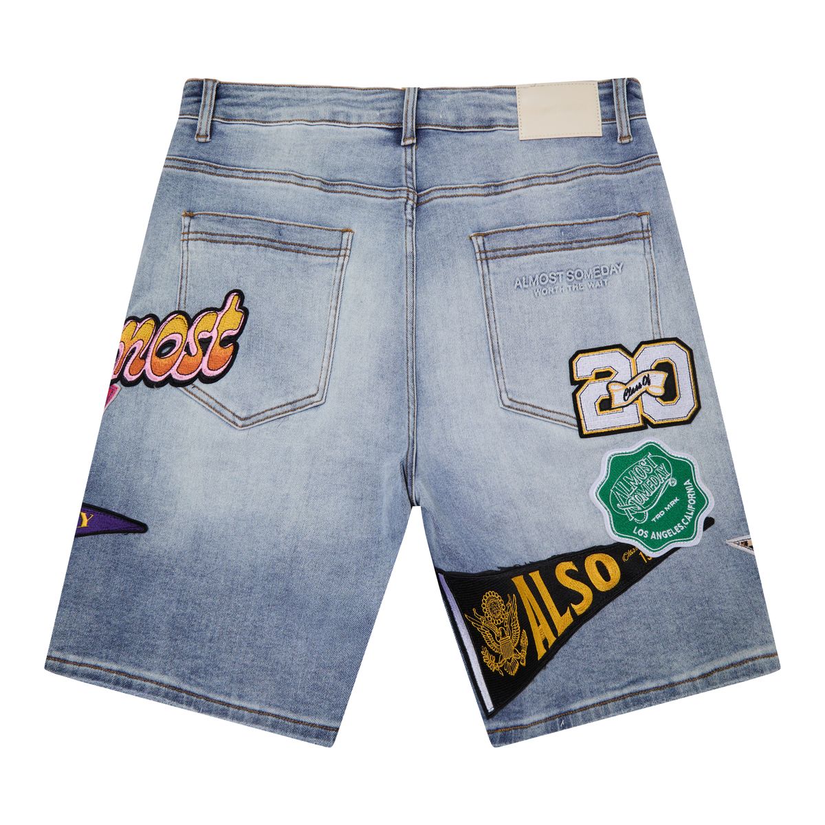 Pennant Denim Shorts - Blue Wash