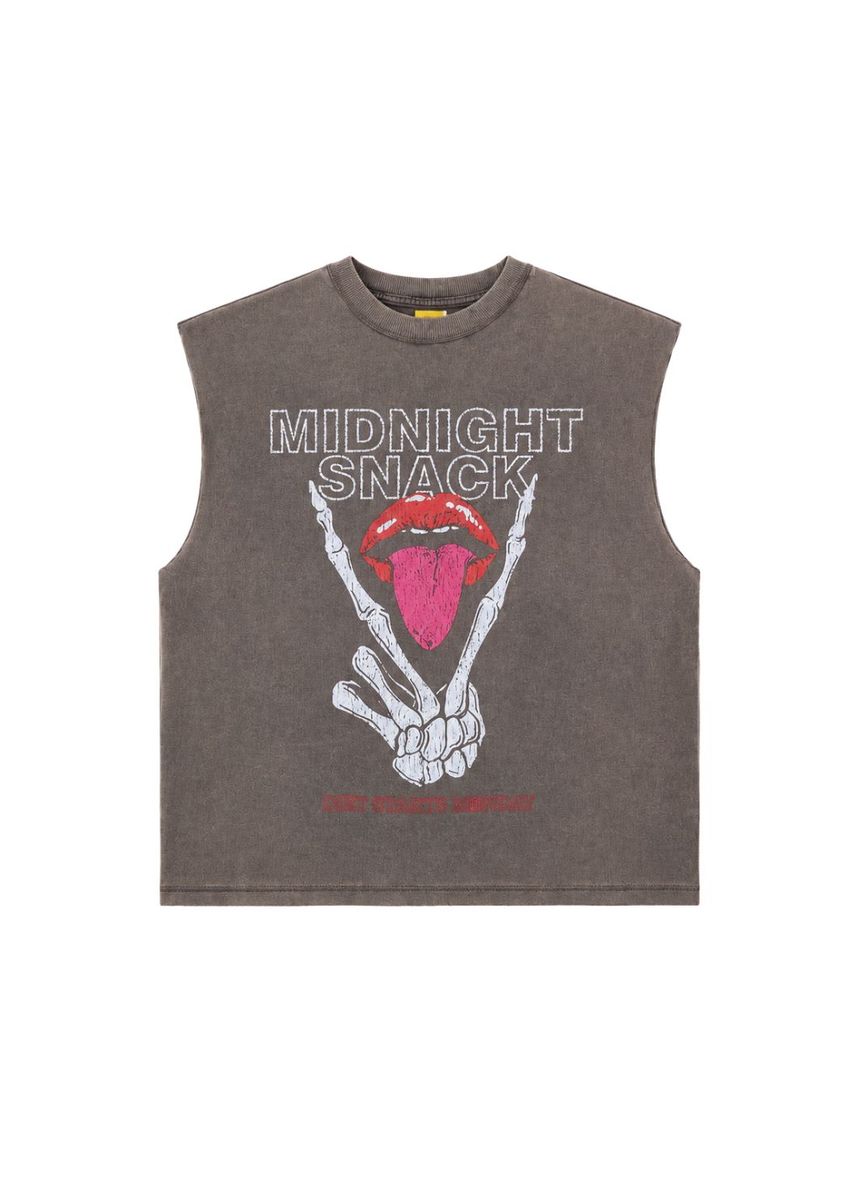 Midnight Snack Cut Off T-Shirt - Black
