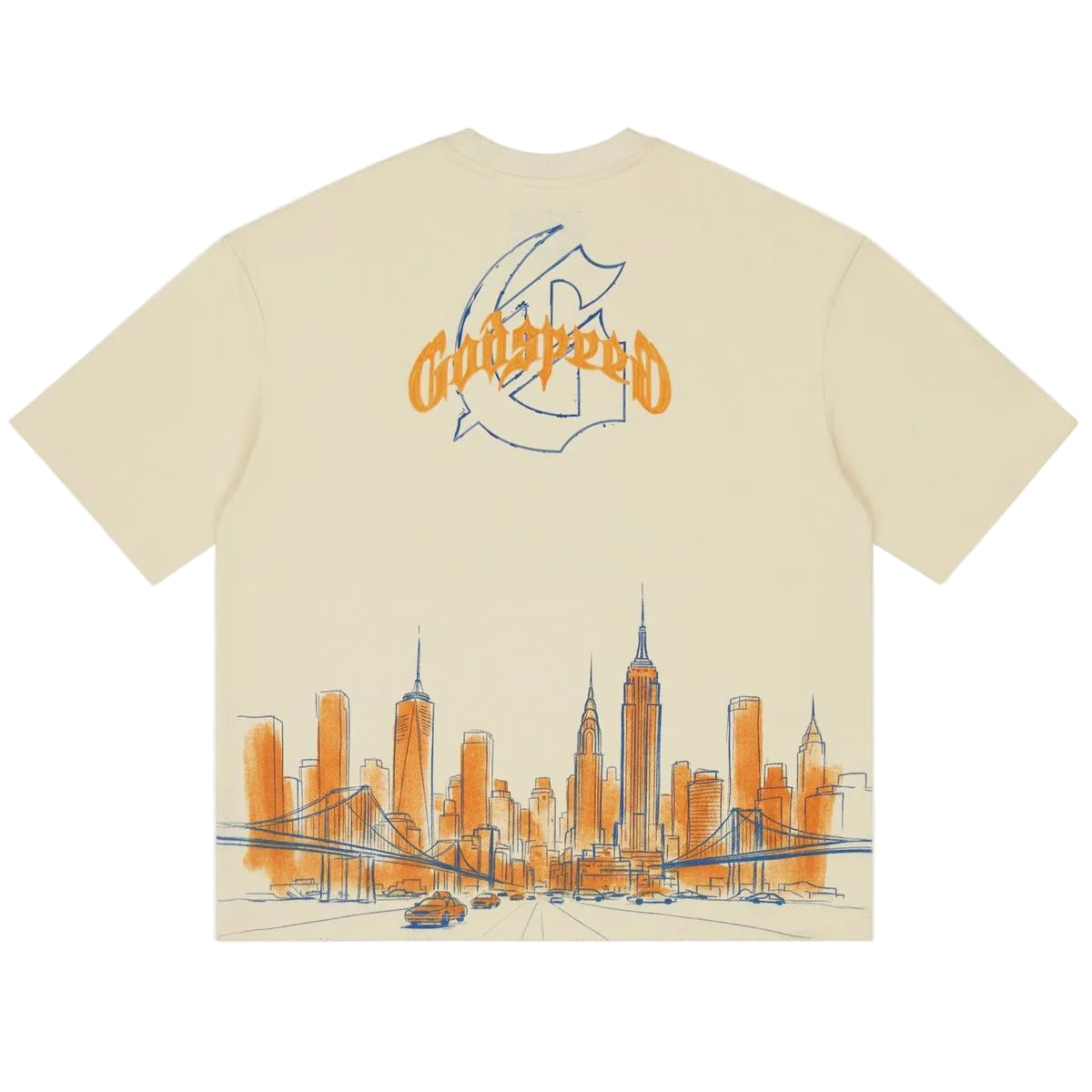 New York Skyline T-Shirt - Bone