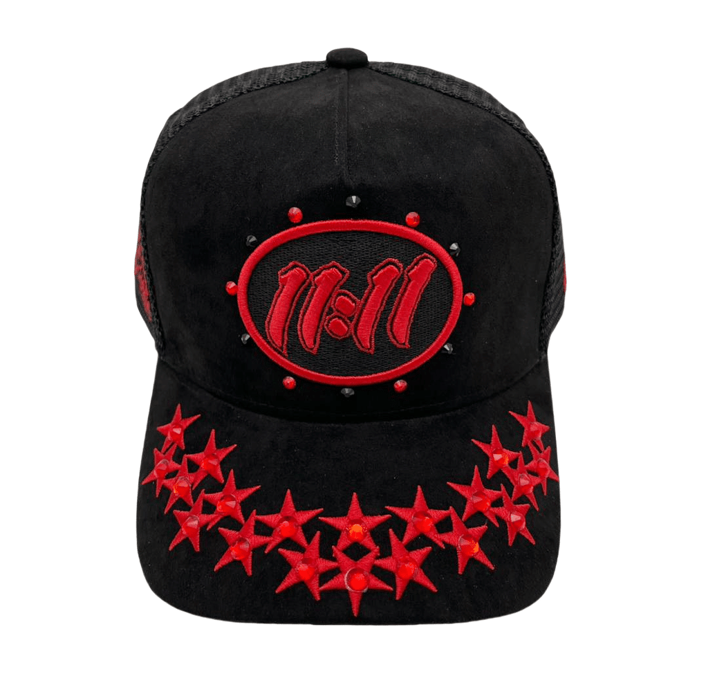 Diamond 777 Suede Trucker Hat - Black Red – Sammys NYC Diamond 777 Suede Trucker Hat - Black Red – Sammys NYC