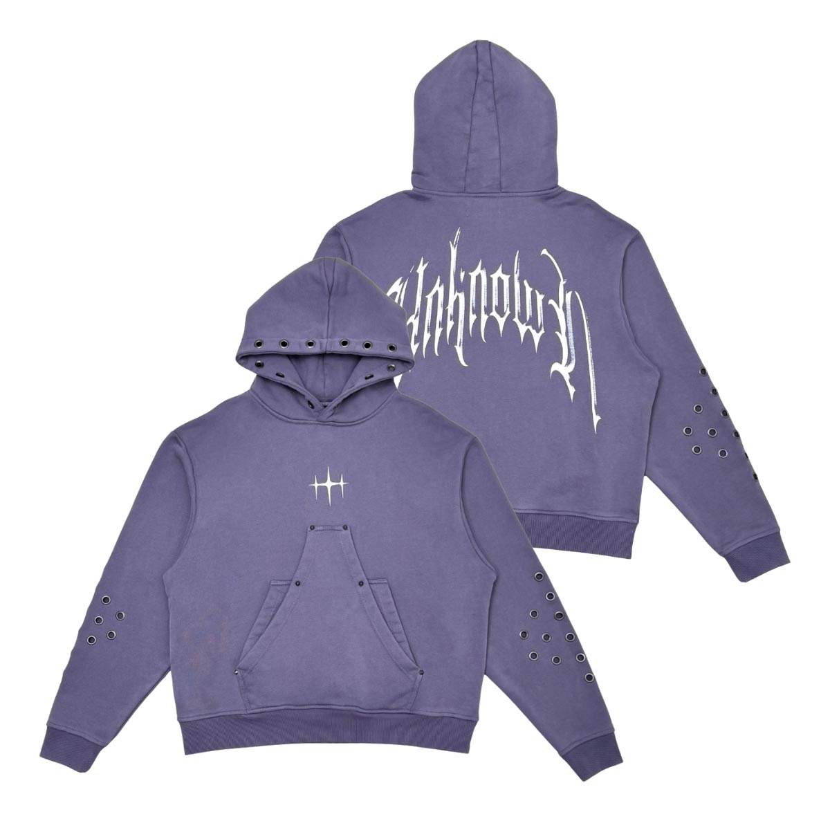 Unknown washed effect pullover hoodie