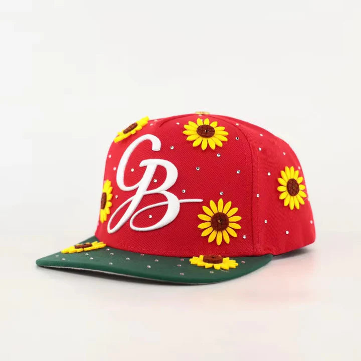 My Flowers Strap back - Red/Green