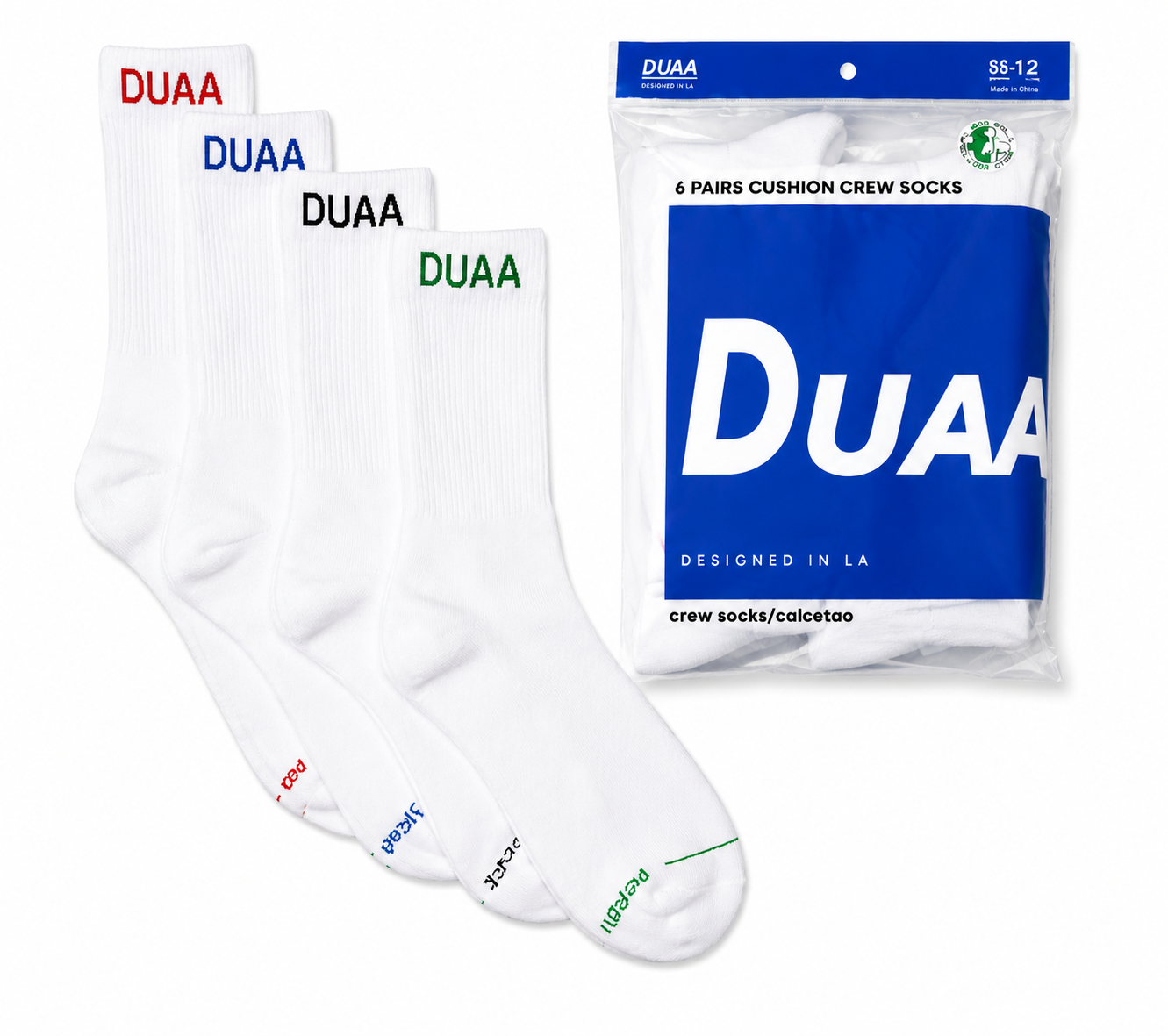 DUAA Elite Socks 4-Pack - White