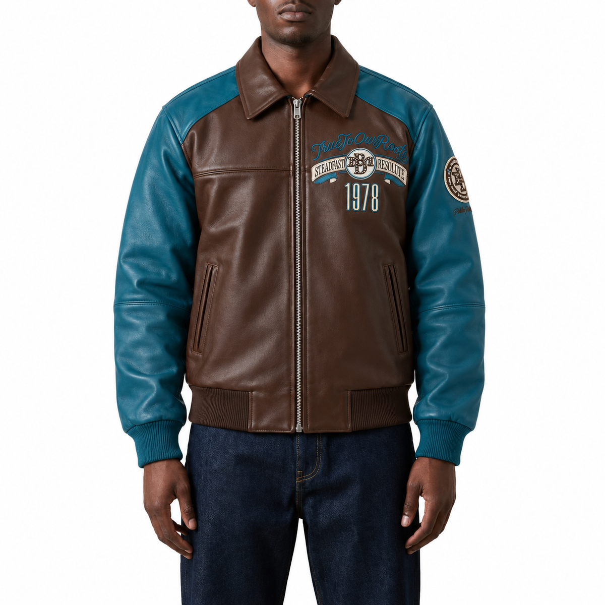 True To Our Roots Jacket - Brown / Teal / Ivory