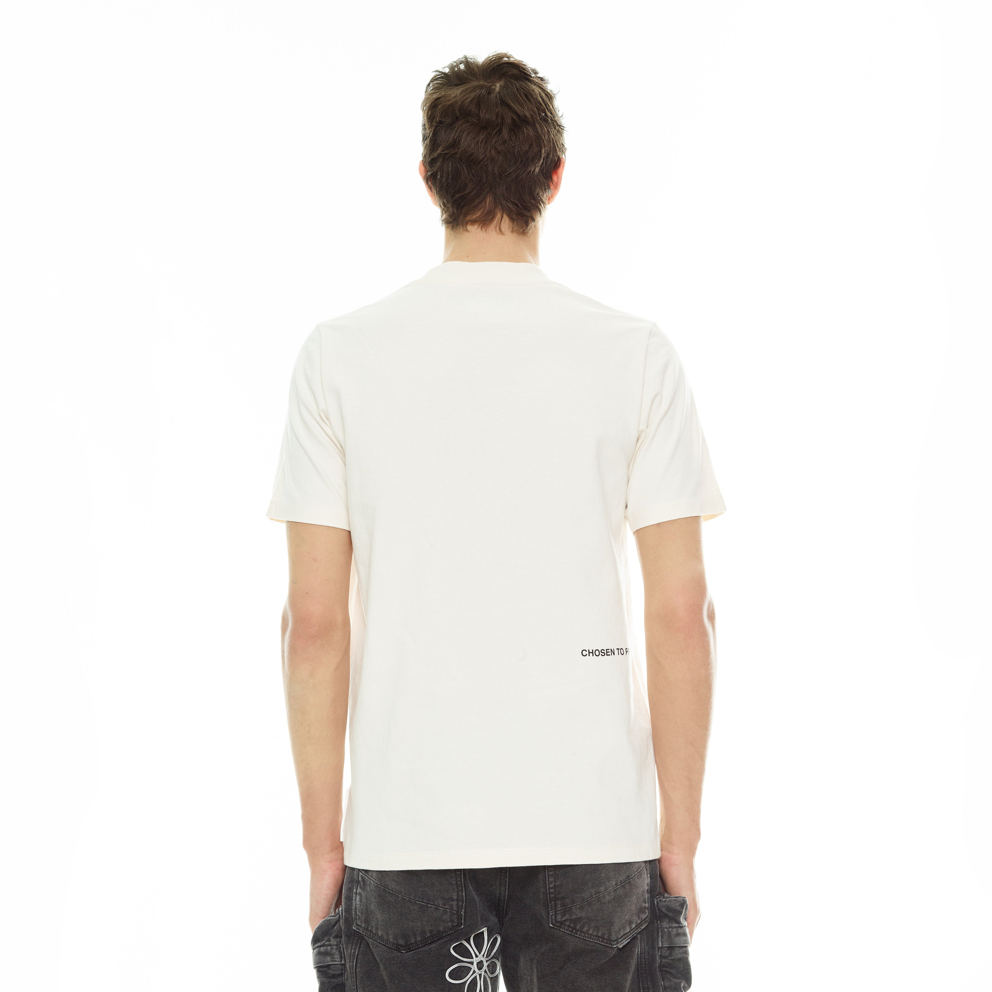 CREW NECK TEE "FLORAL" IN CLOUD