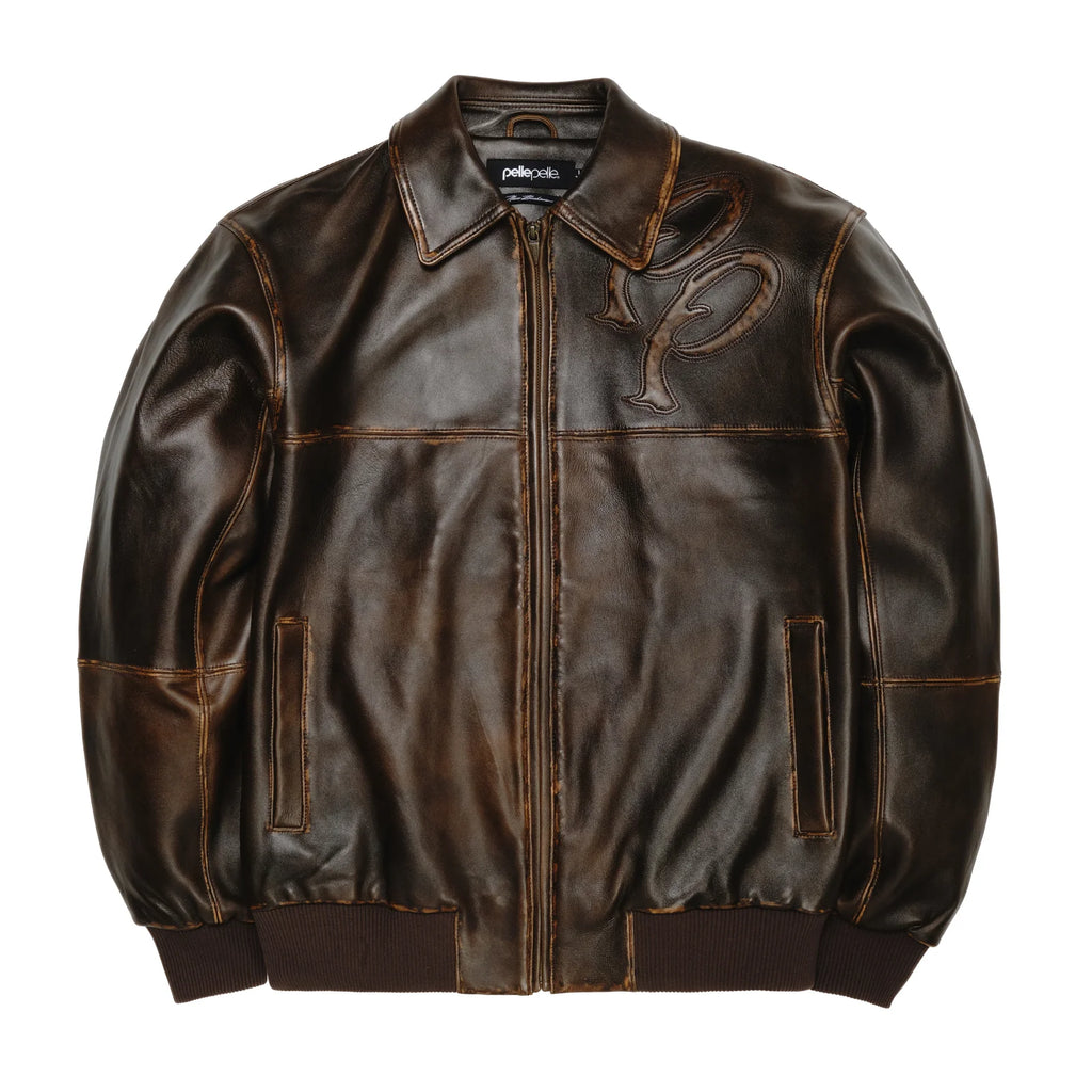 Two Tone Pelle Jacket - Brown Abrasion – Sammys NYC