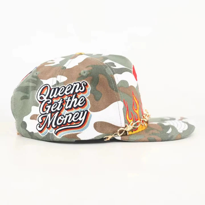 Queens Get The Money Strap Back - Camo