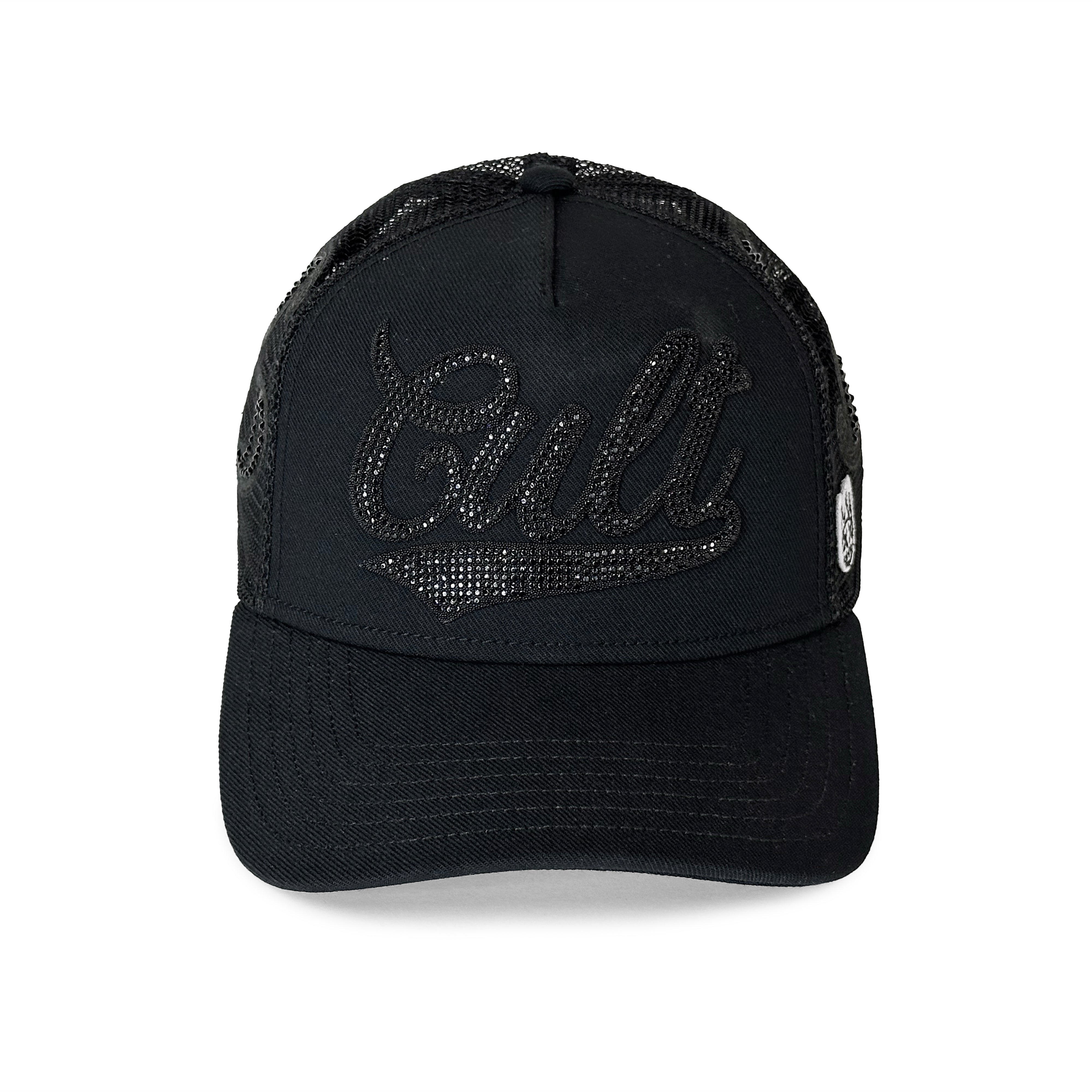 Cult's Crystal Paisley Shimuchan Logo Mesh Back Trucker Hat in Black