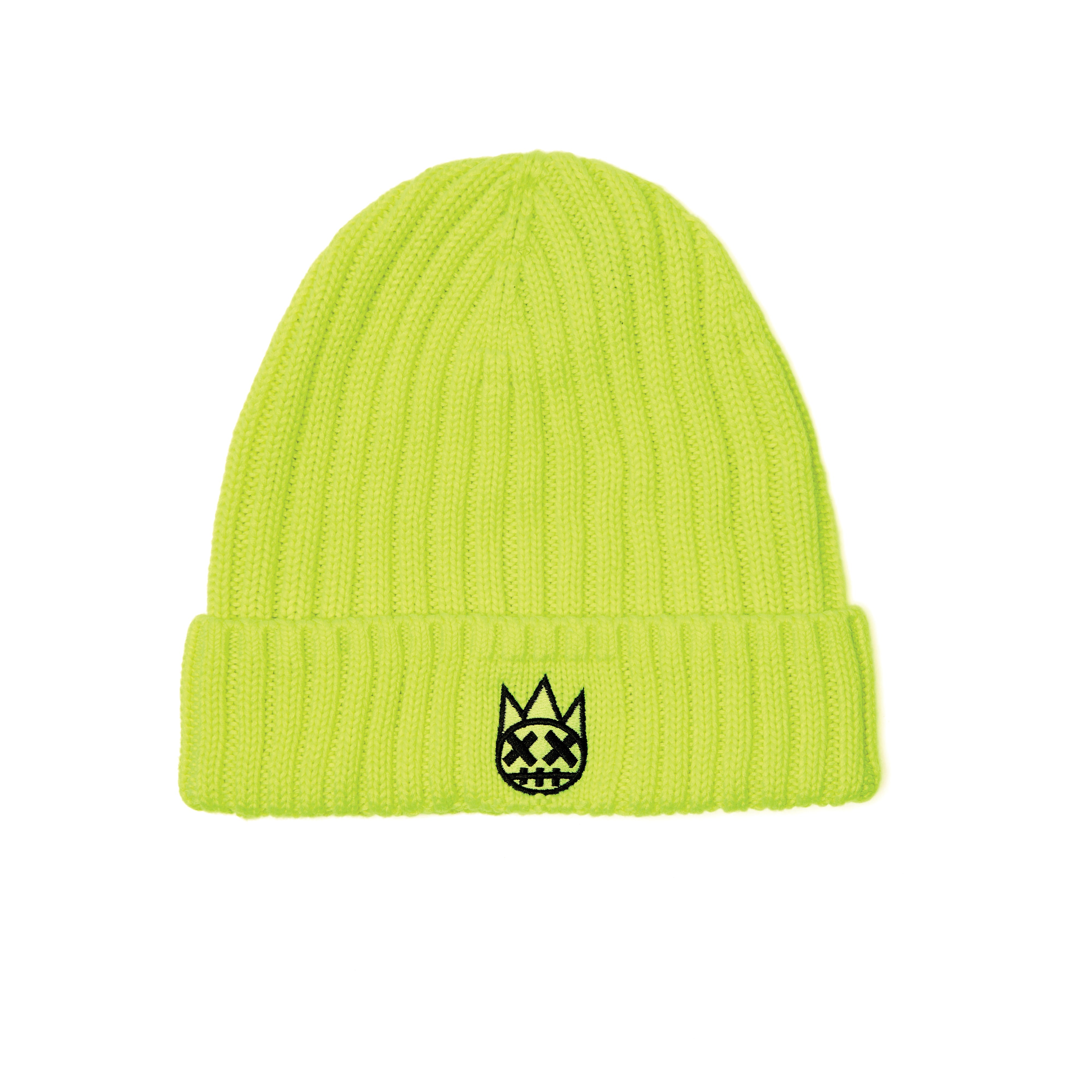 Shimuchan Logo Knit Hat In Neon Yellow