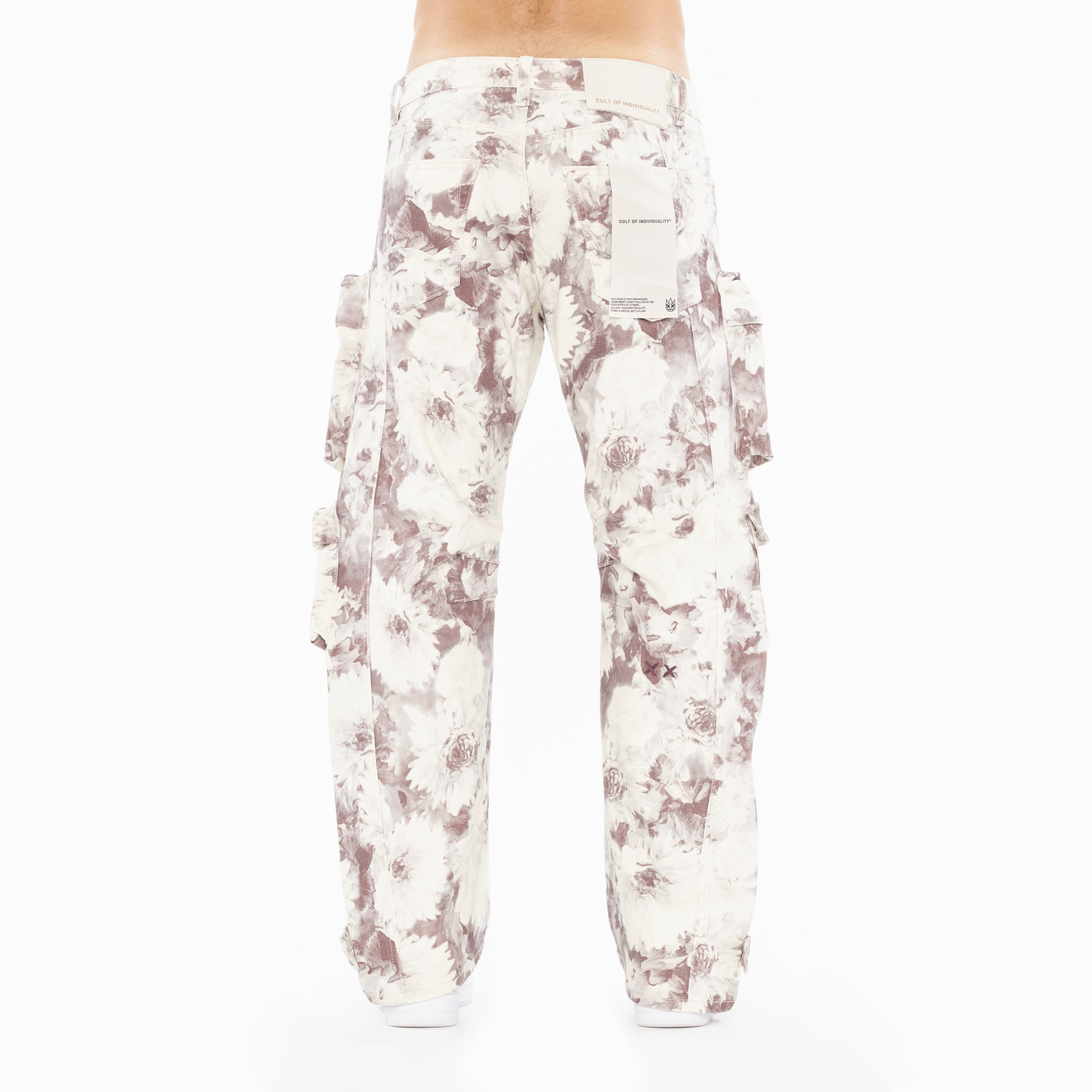 Cult's Grunge Baggy Cargo 610 Jeans in Floral Print