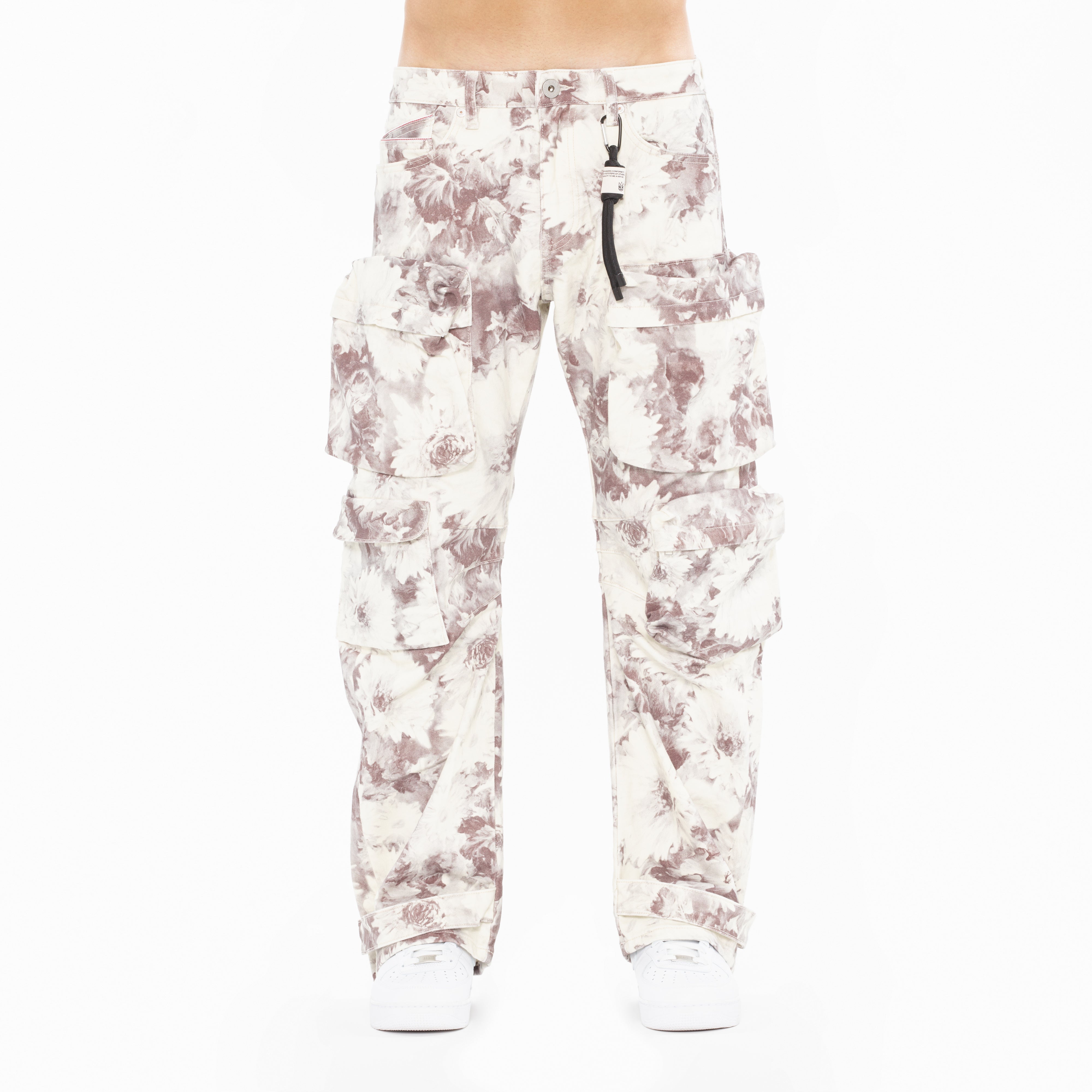 Cult's Grunge Baggy Cargo 610 Jeans in Floral Print