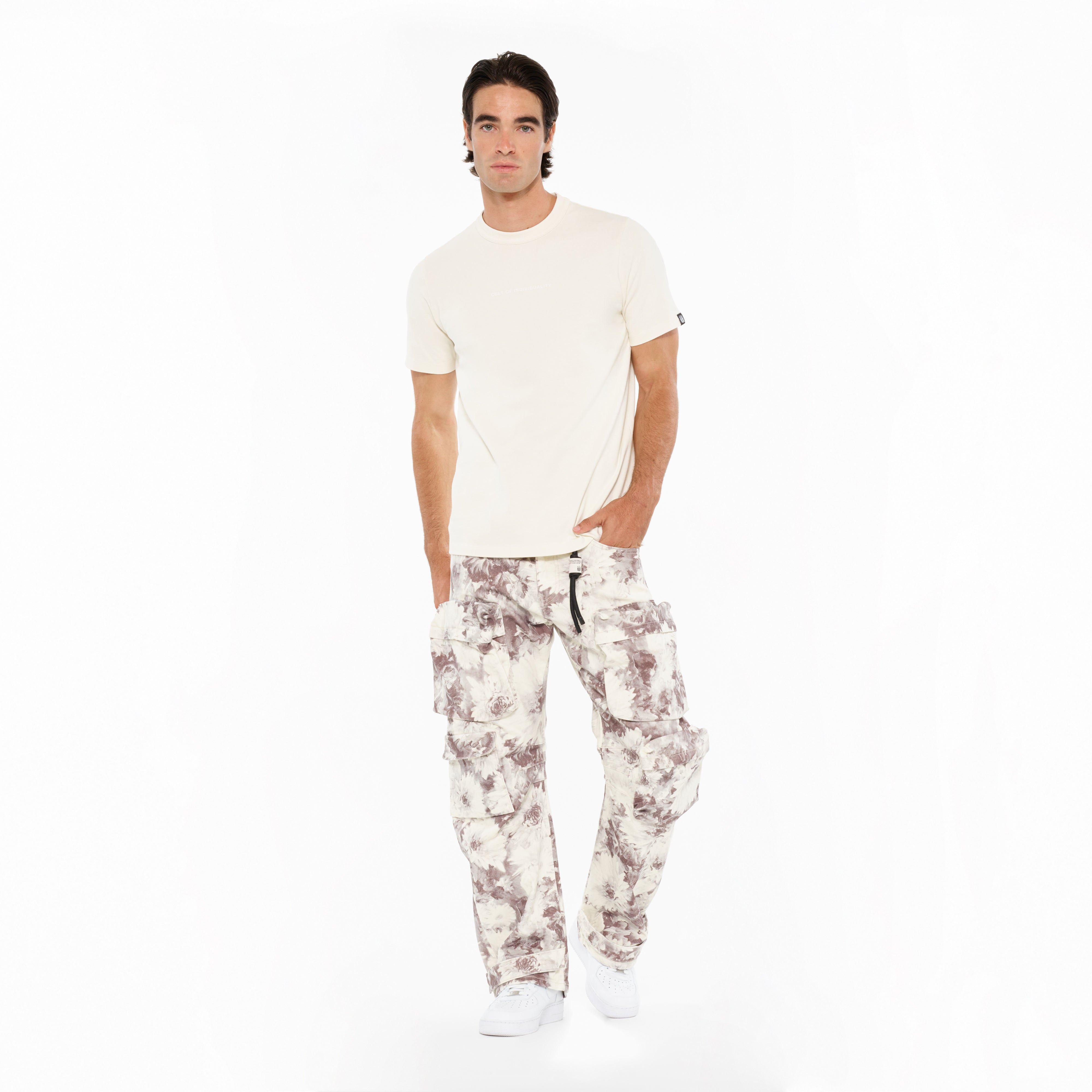 Cult's Grunge Baggy Cargo 610 Jeans in Floral Print