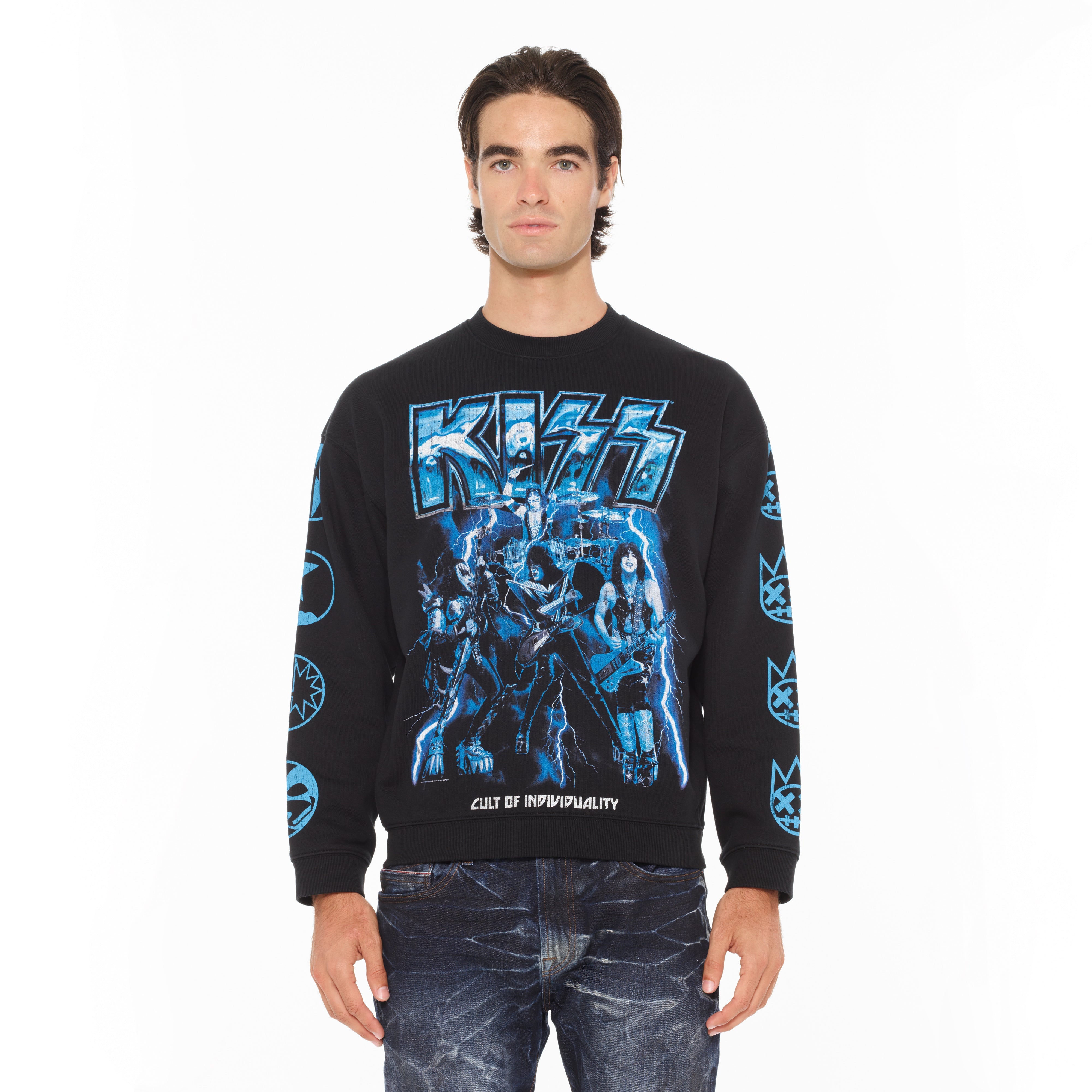 Cult's Novelty Fleece Crew Sweatshirt in Black
