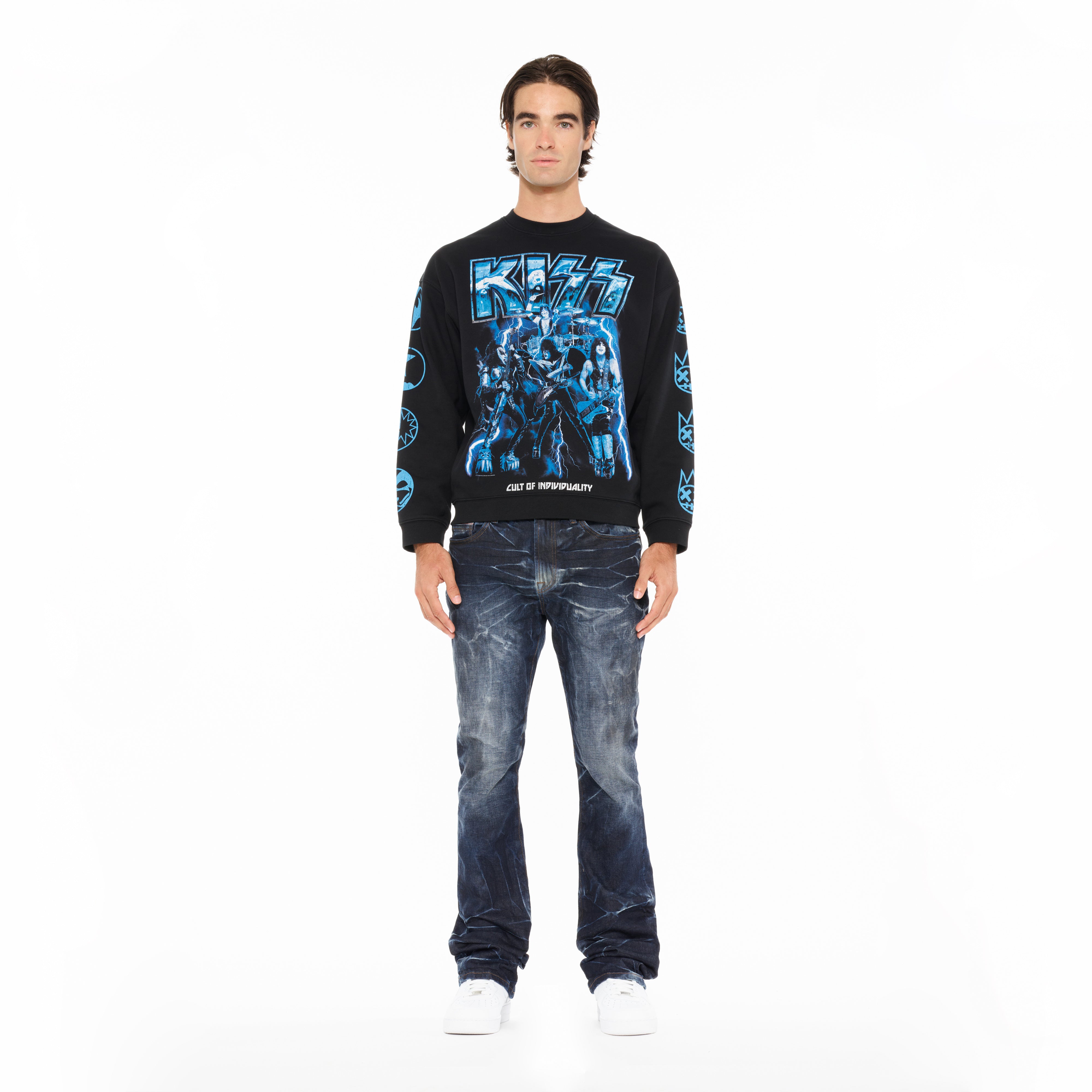 Cult's Novelty Fleece Crew Sweatshirt in Black