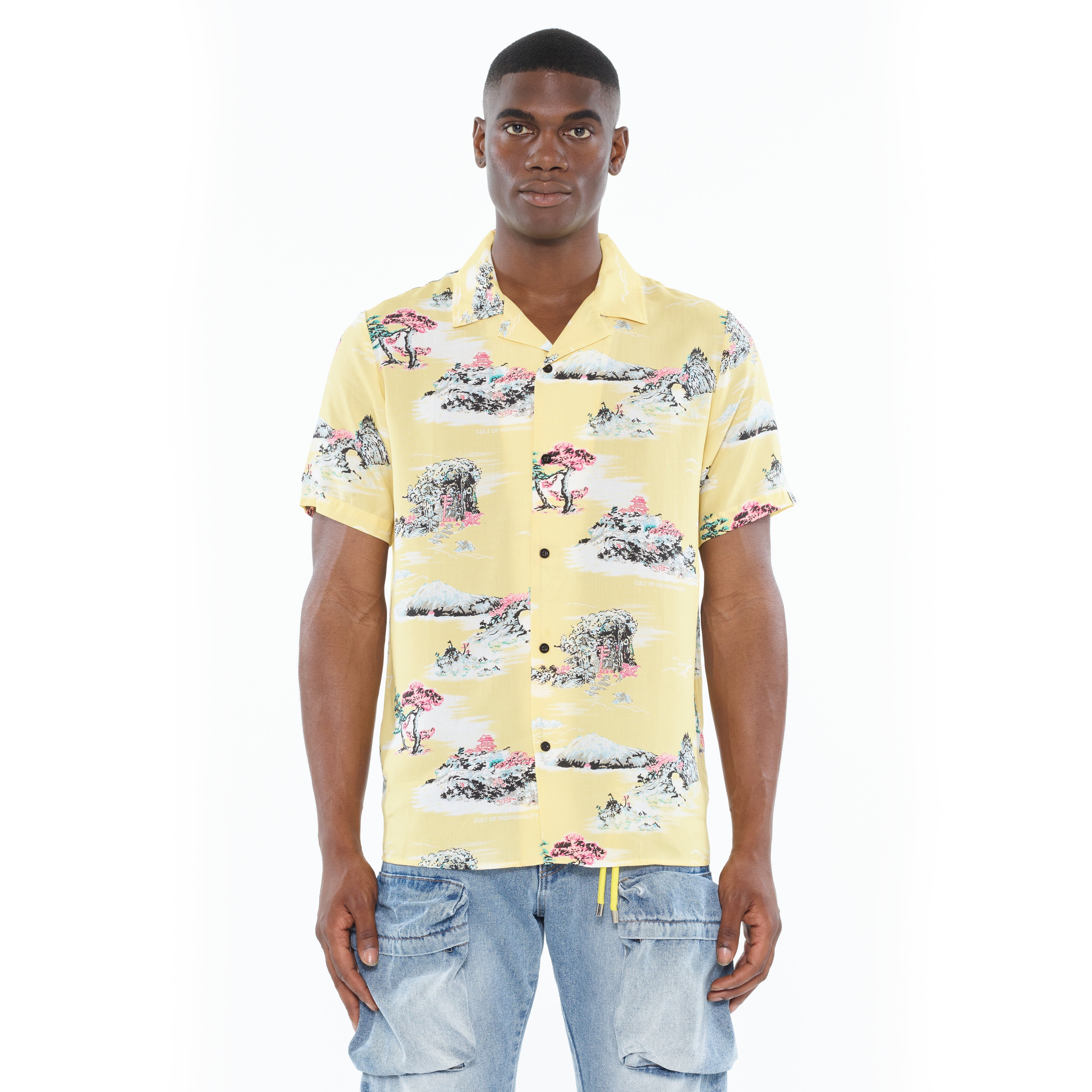Cult's Cuban Short Sleeve Woven Shirt in Senshi