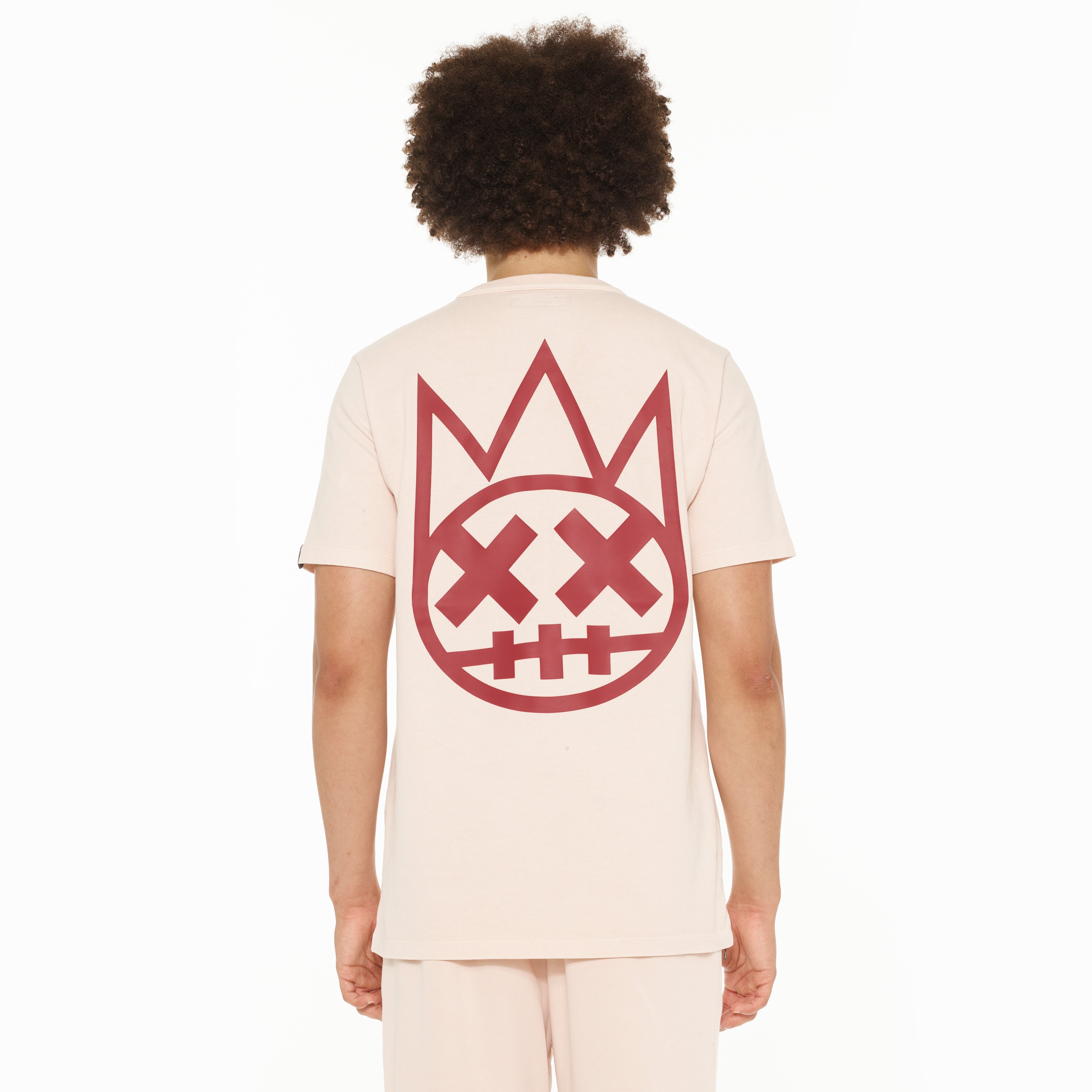 Cult's Heavyweight Short Sleeve Crew Neck Tee "Shimuchan" Logo in Powder Pink