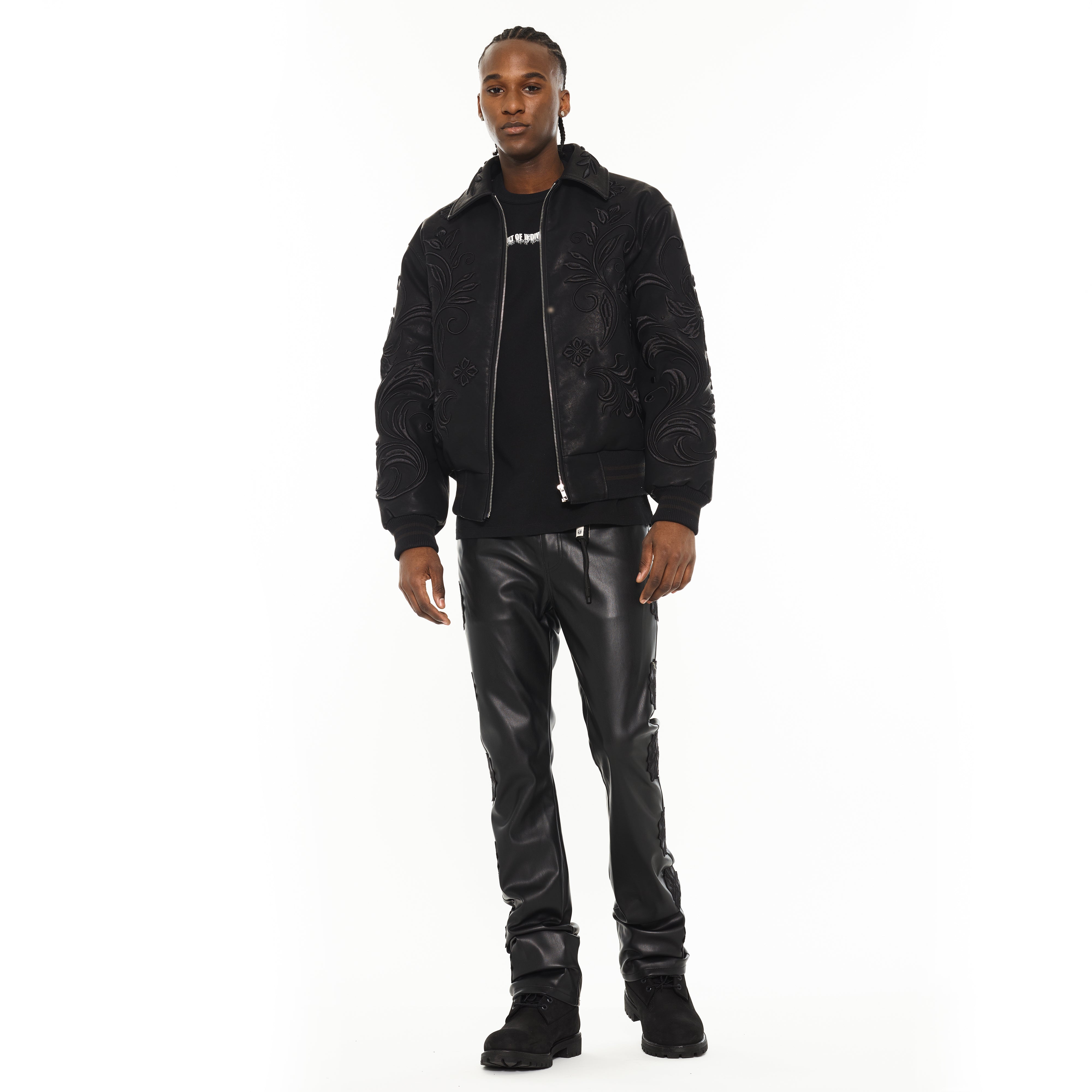 Cult's Lenny Bootcut 603 Jeans in Black Faux Leather