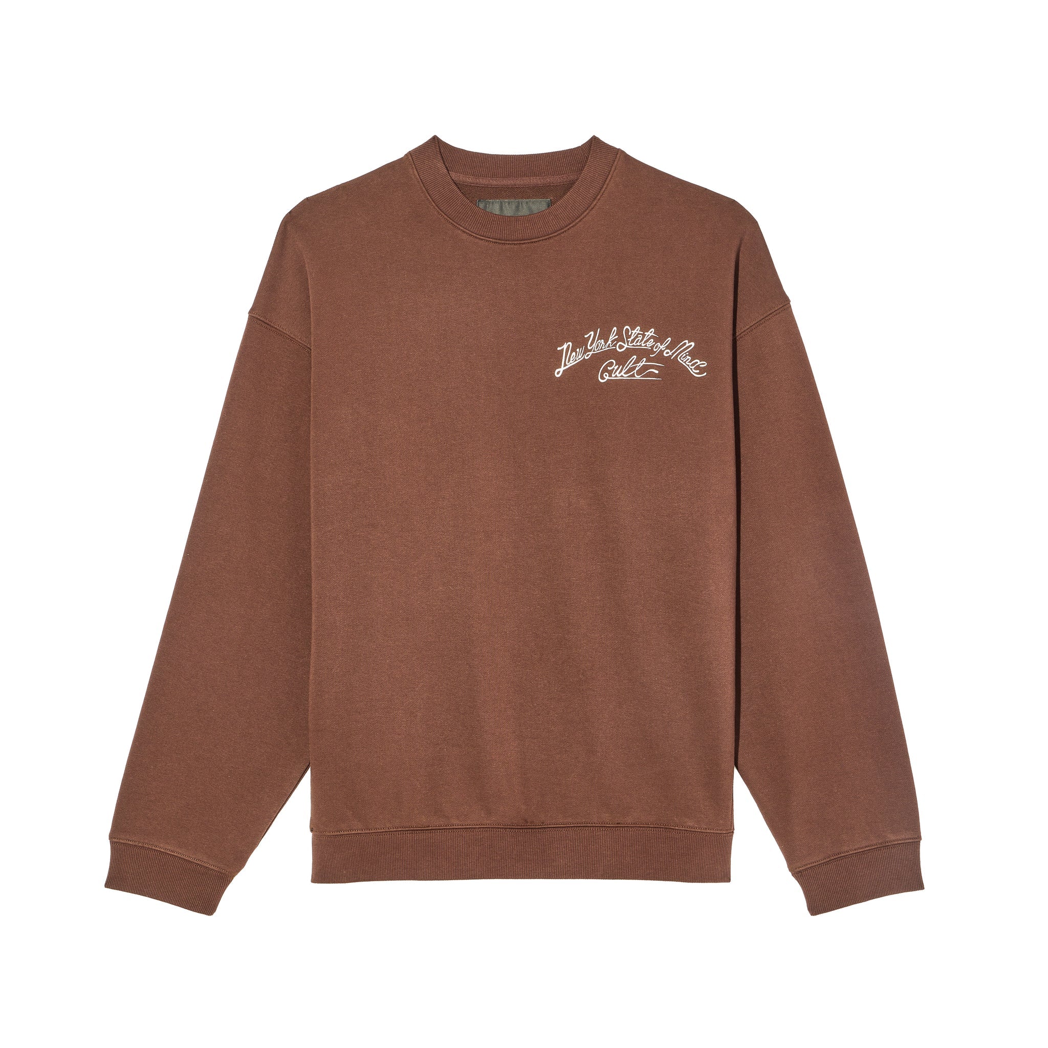 Novelty Fleece Crew Sweatshirt - Brown