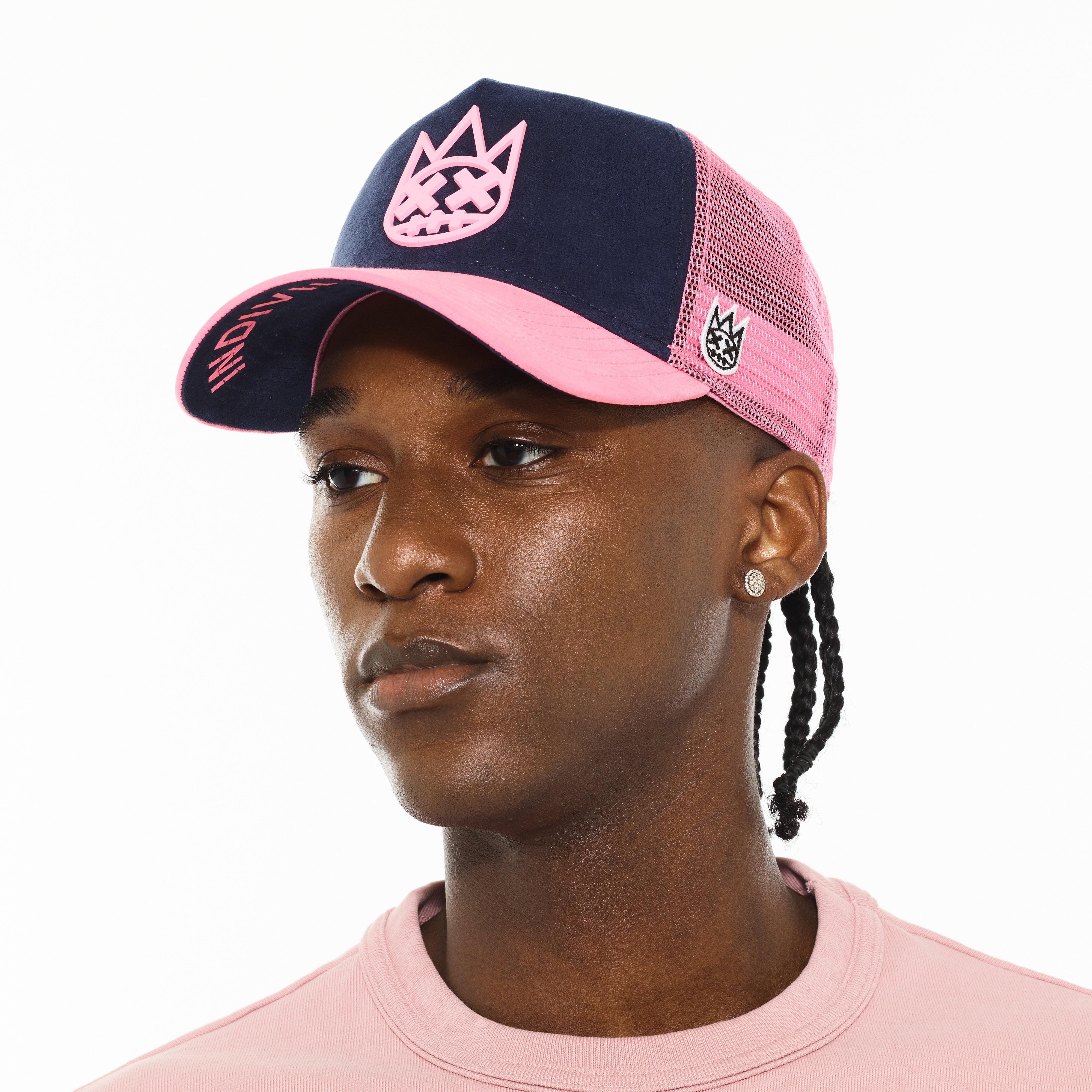 Cult's Logo Mesh Back Trucker Hat "Shimuchan" in Midnight Blue