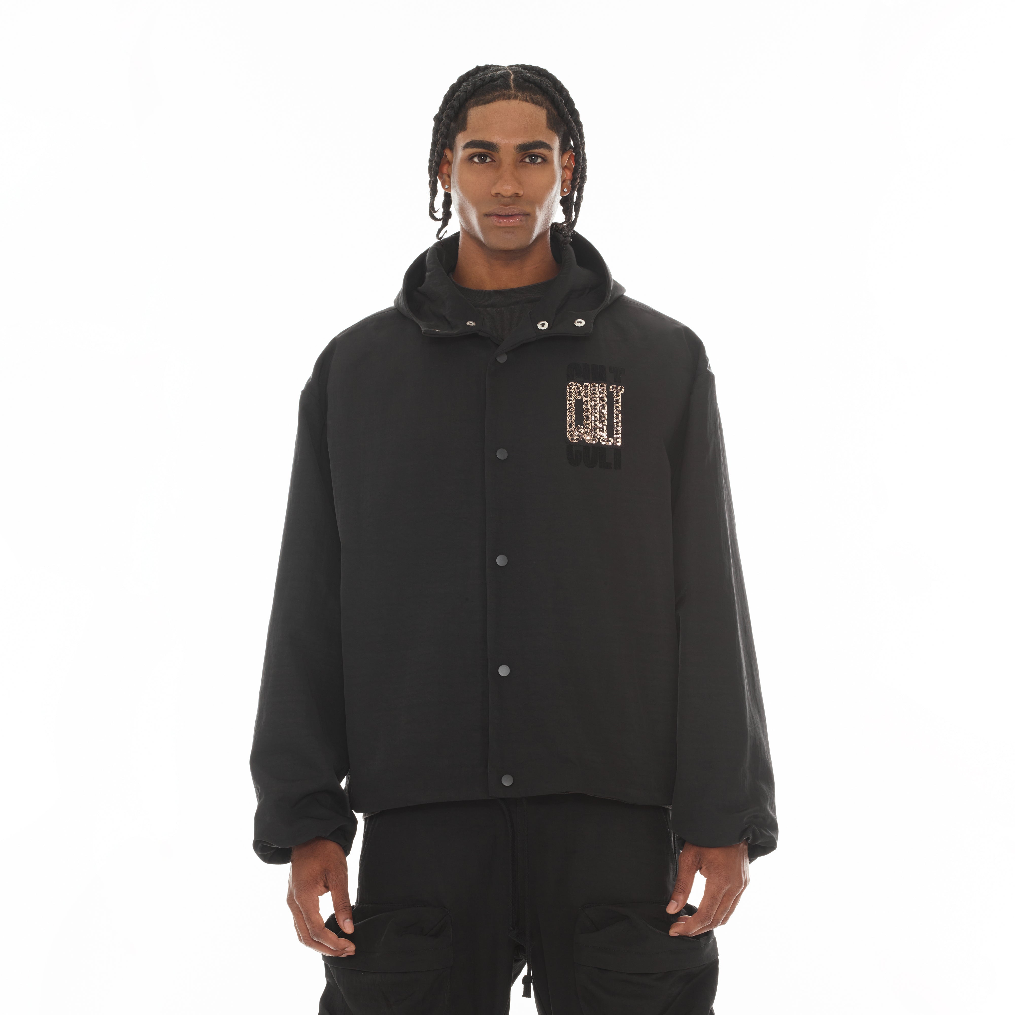 Coaches Jacket - Black Nylon