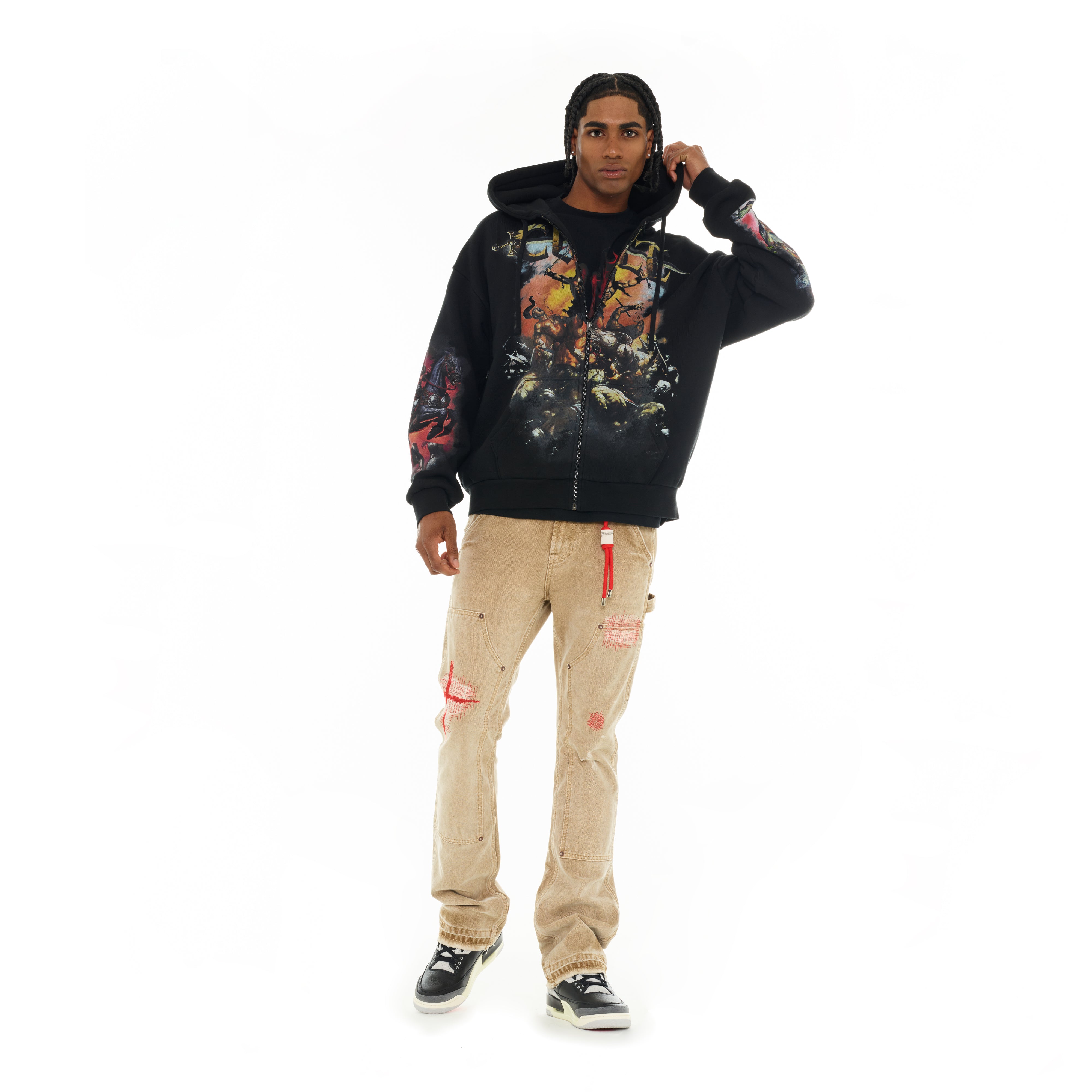 Cult's Zip Novelty Hoody "Horseman" in Black