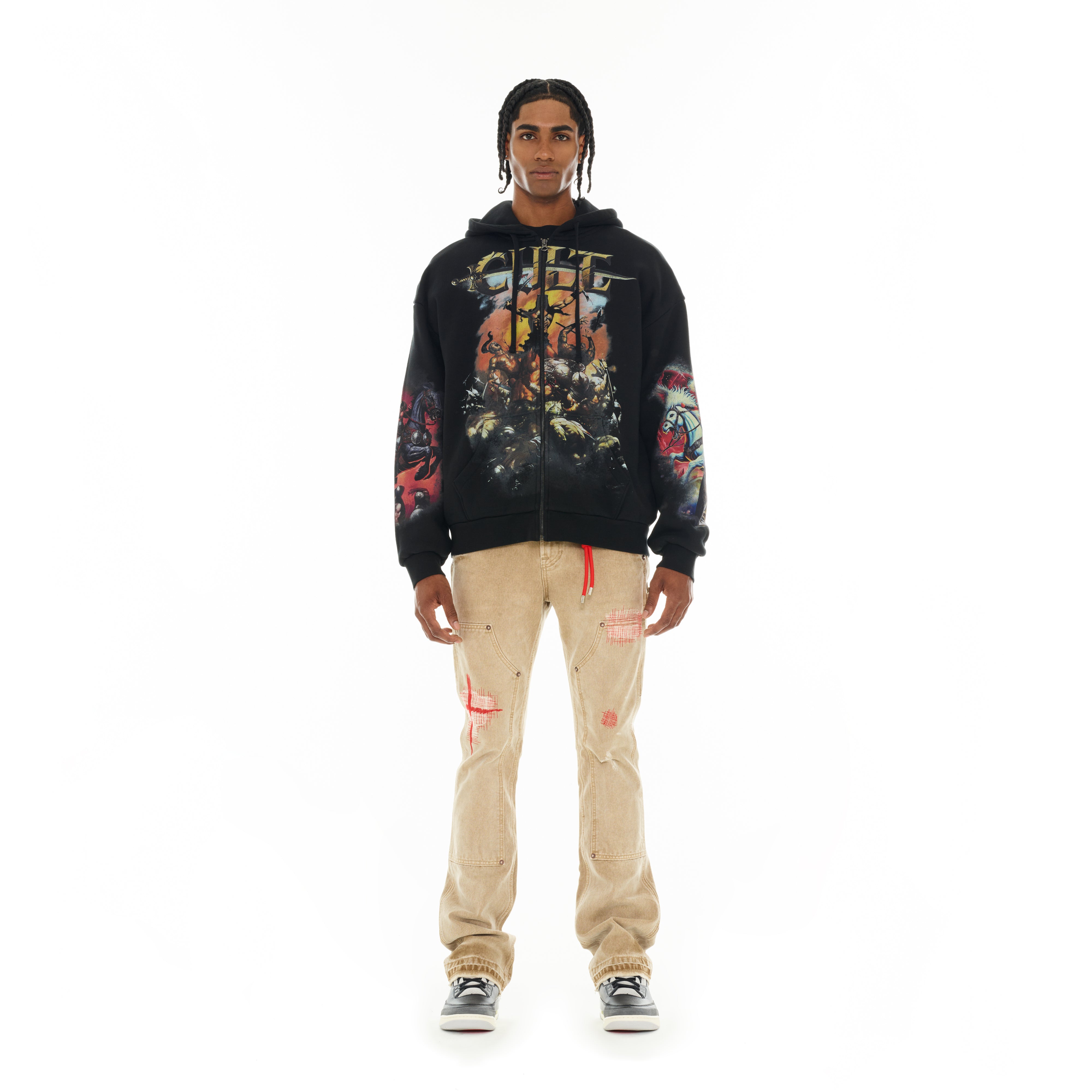 Cult's Zip Novelty Hoody "Horseman" in Black