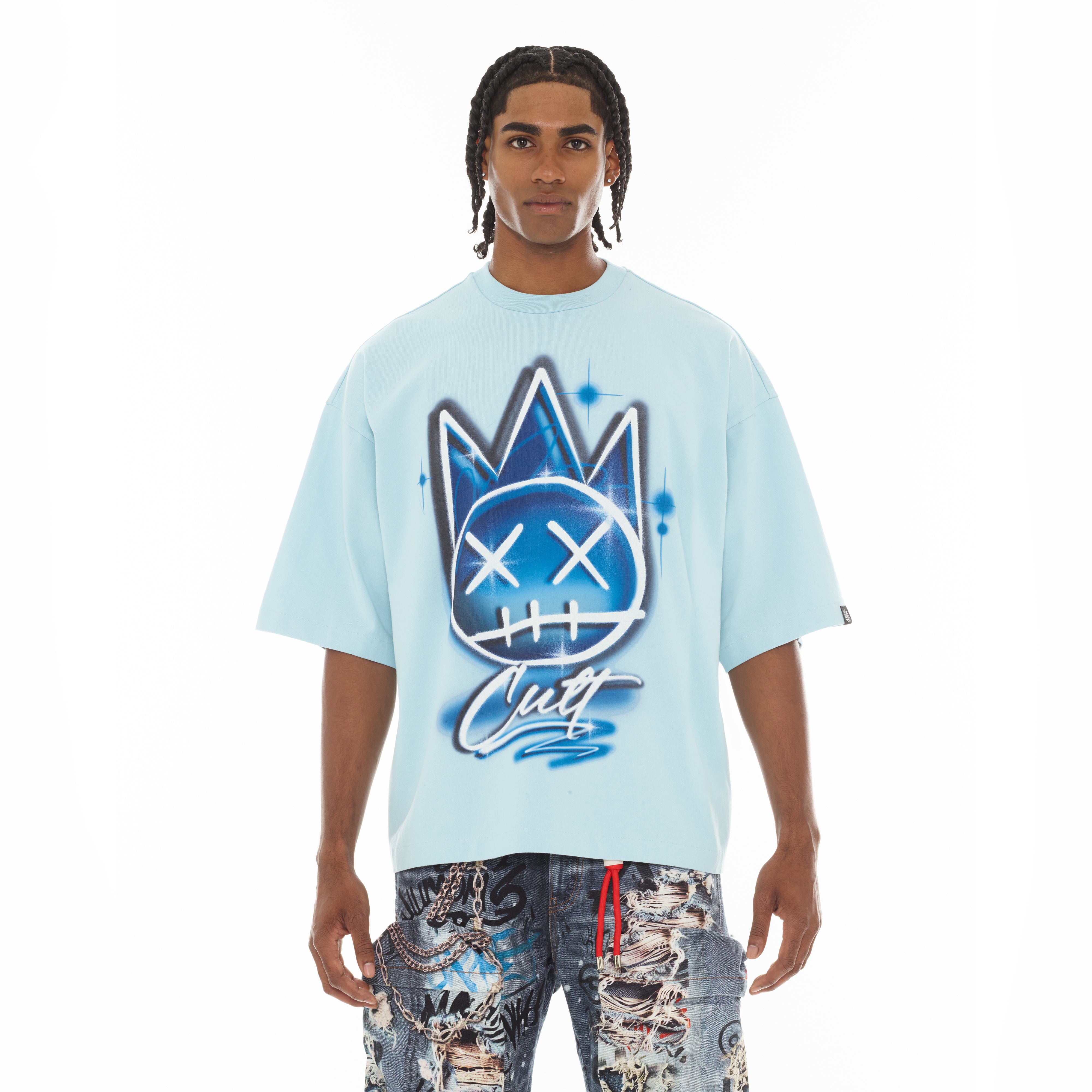 Airbrush T-Shirt - Blue Glow