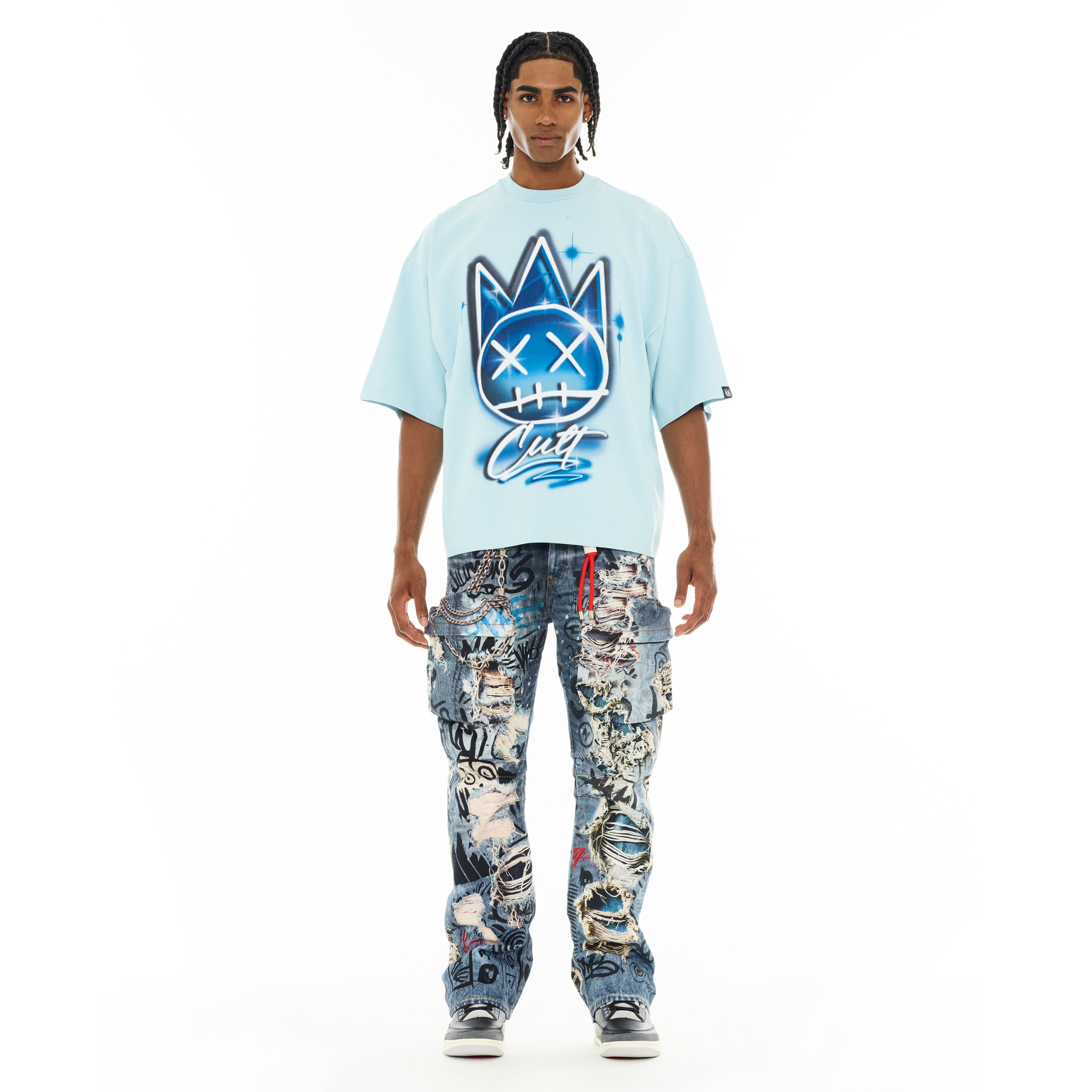 Airbrush T-Shirt - Blue Glow