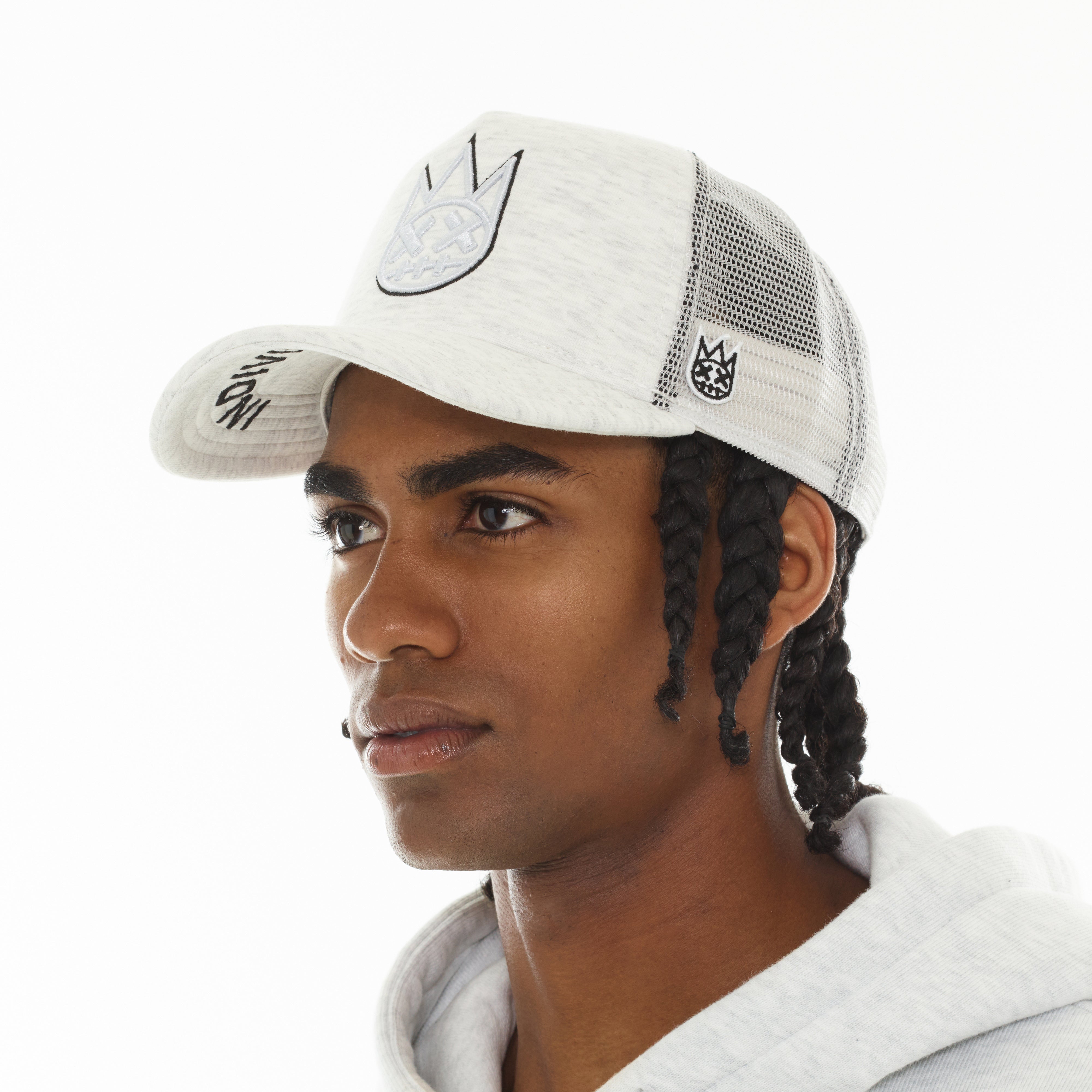 Cult's Logo Mesh Back Trucker Hat In Heather Grey