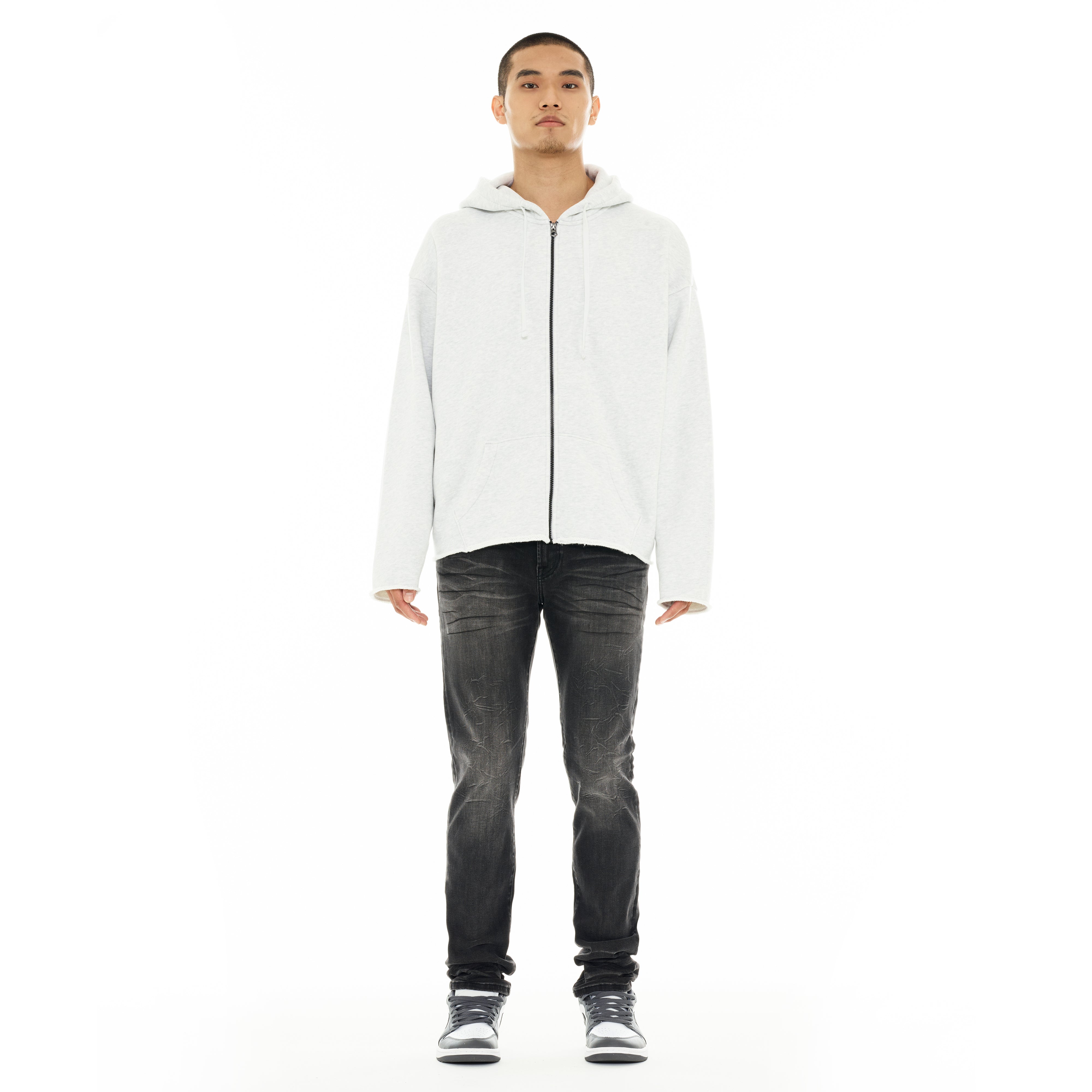 Zip Hooded Sweatshirt - Heather Grey