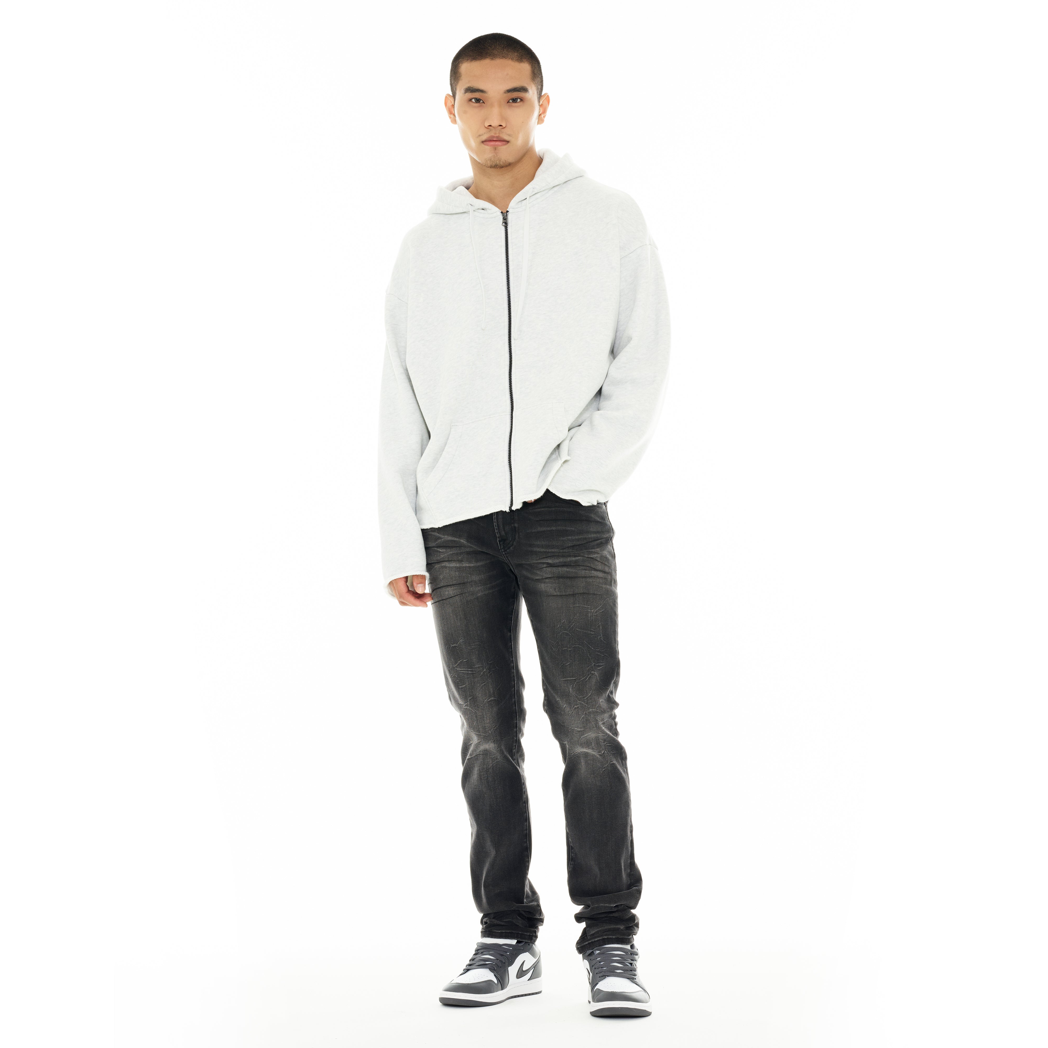 Zip Hooded Sweatshirt - Heather Grey