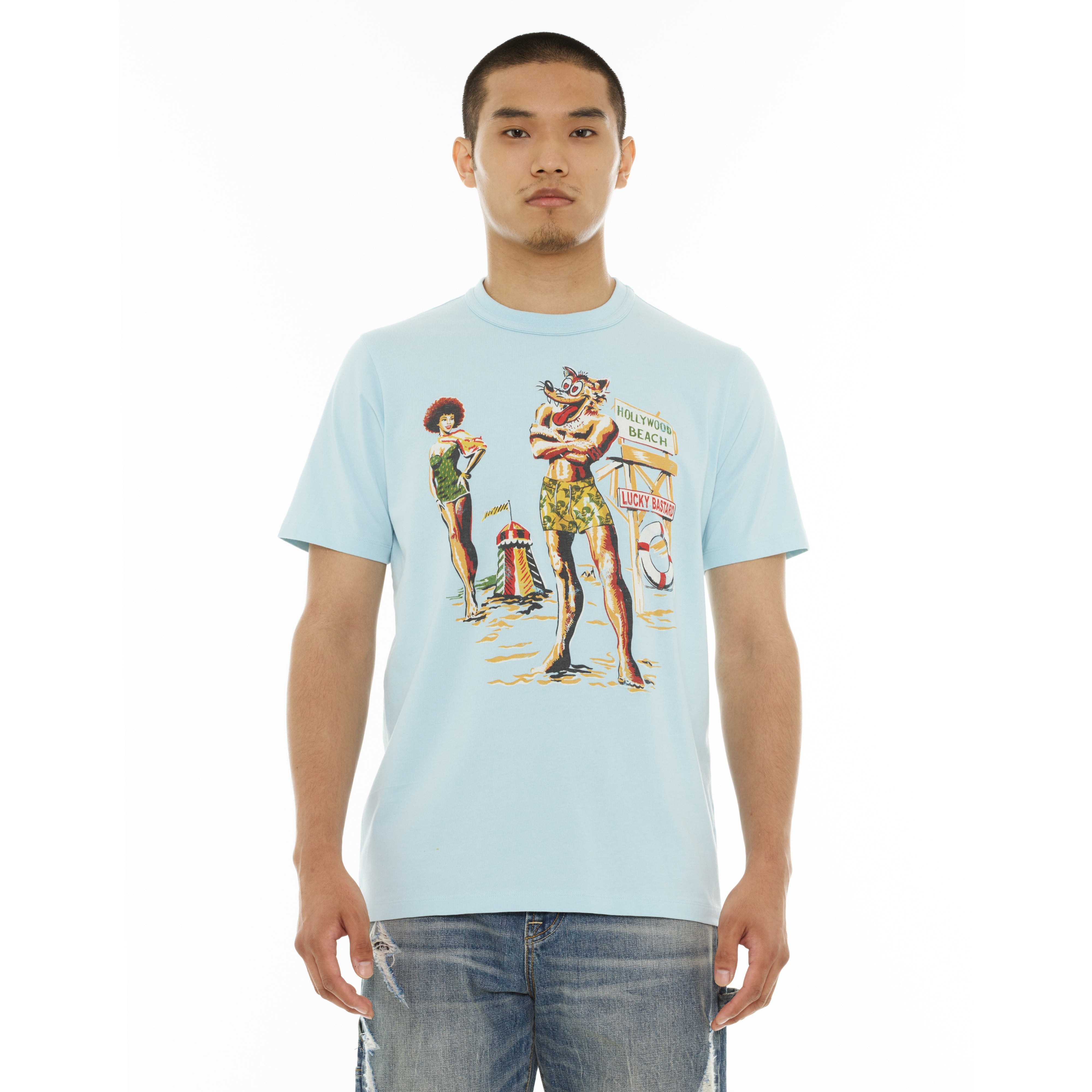 Hollywood Beach T-Shirt - Blue Glow