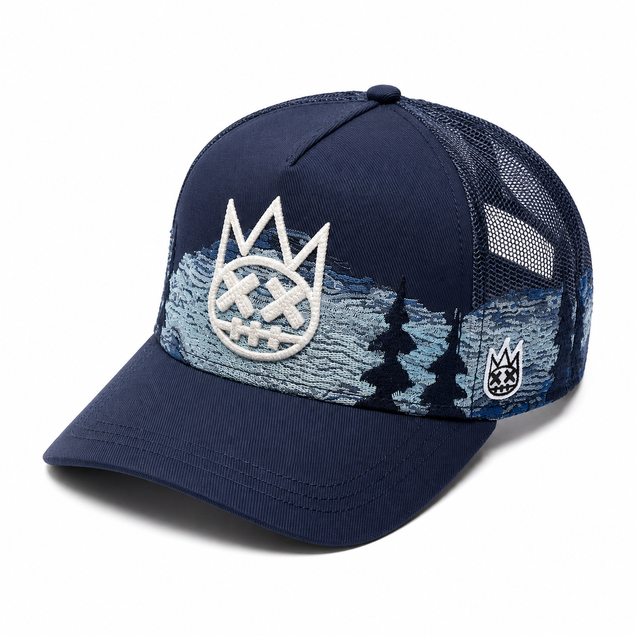 Mountains Mesh Back Trucker Hat - Dark Navy