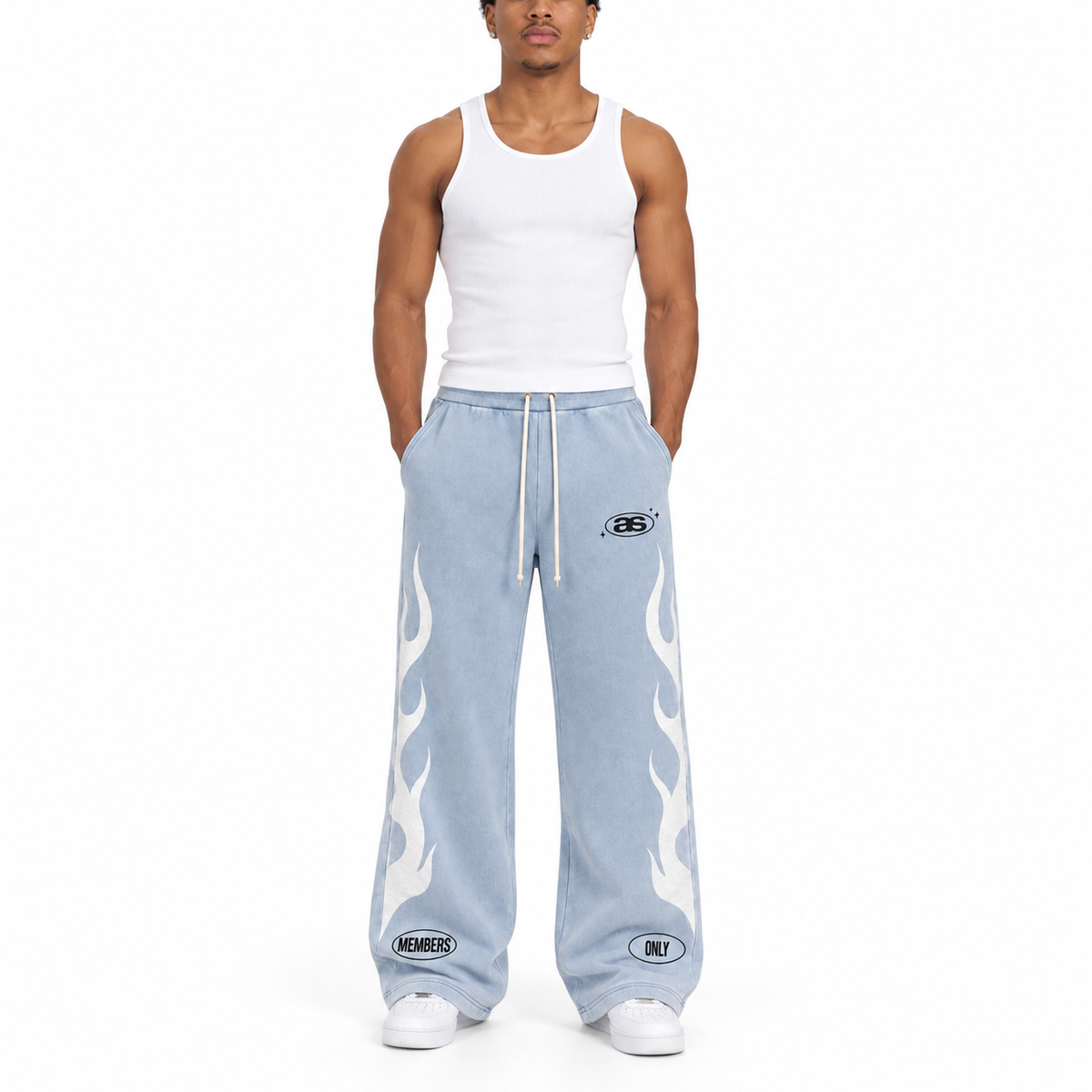 Members Flare Sweatpants - Light Blue