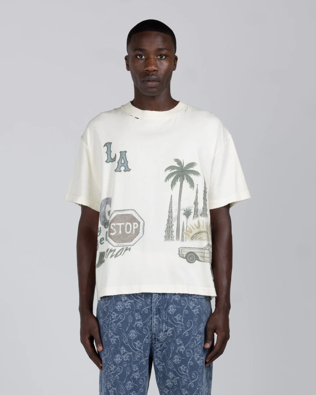 All Over Los Angles T-Shirt - Bone