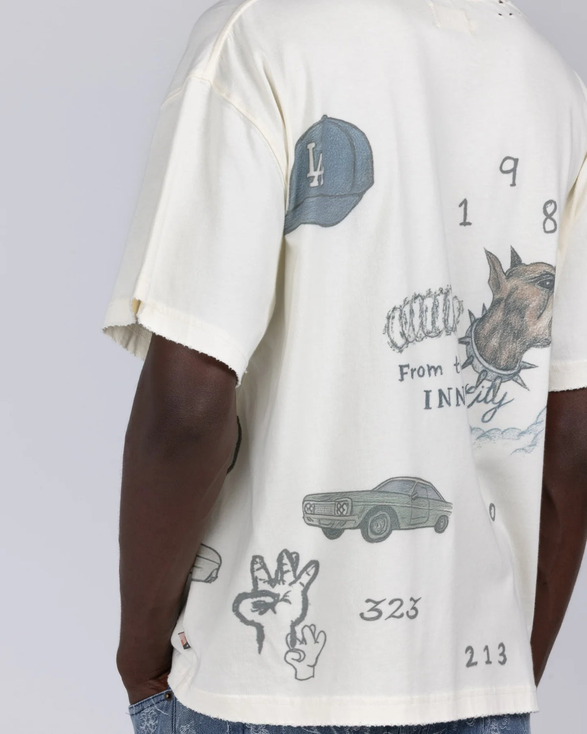 All Over Los Angles T-Shirt - Bone