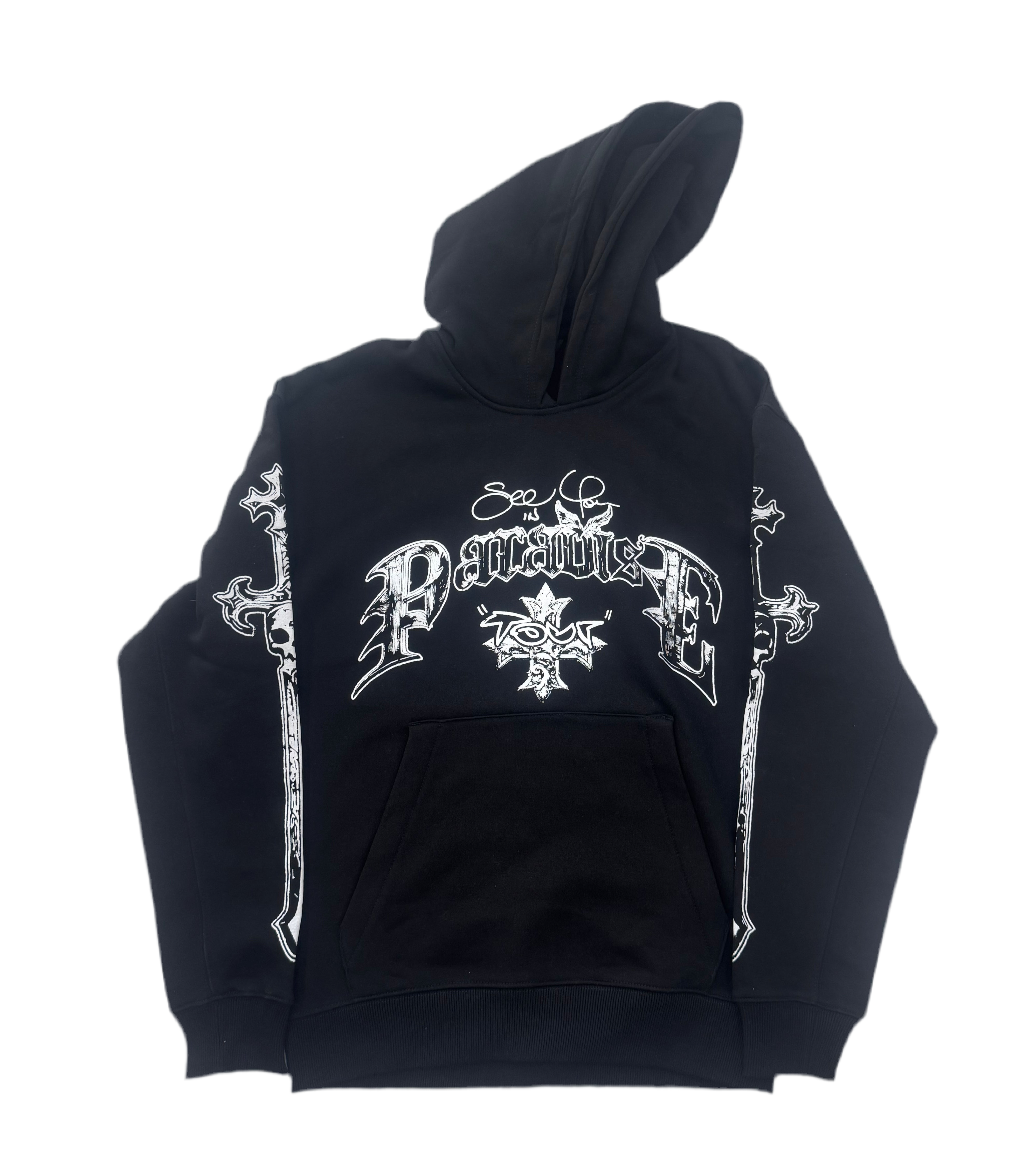 Printed Syip Hoddie - Black