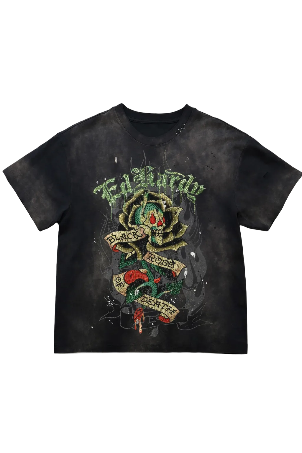 Black Rose Boxy T-Shirt - Sunfade Grey
