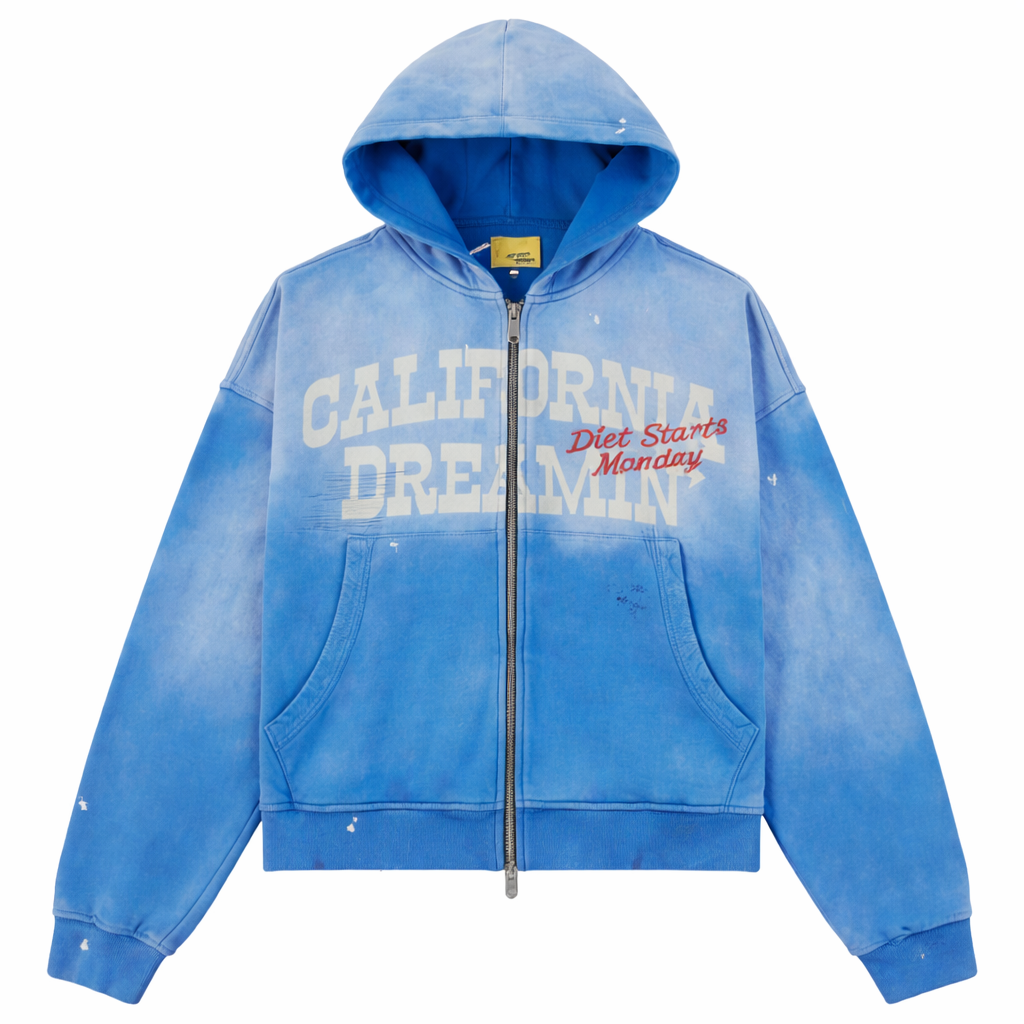 California Dreamin Full Zip Hoodie - Blue