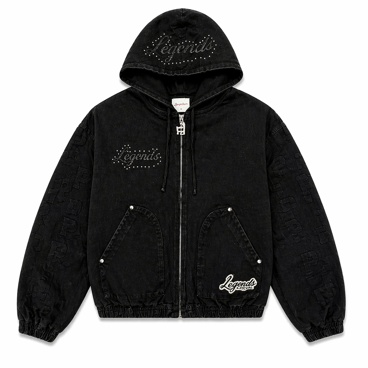 Embossed Denim Suit - Black
