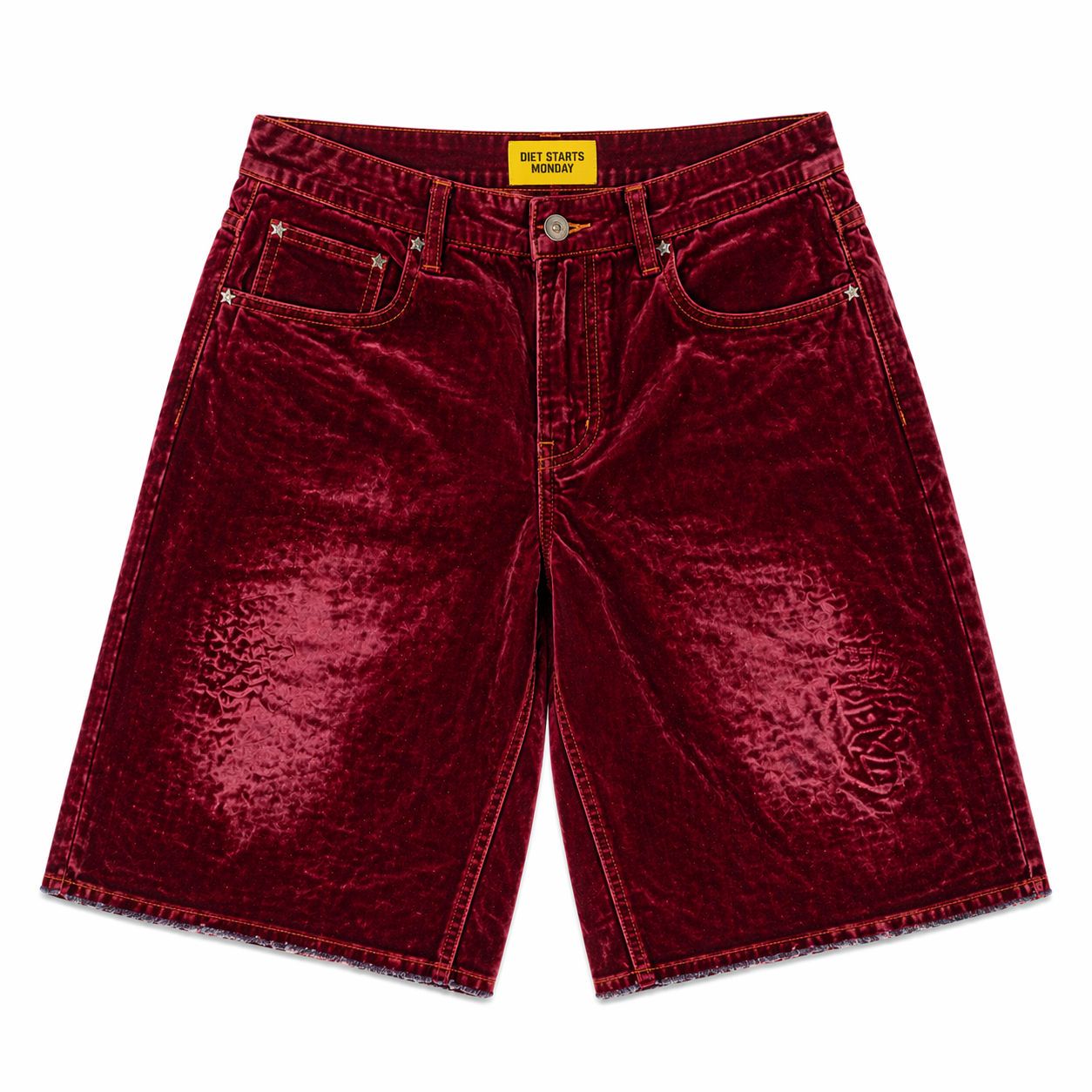 Arch Denim Shorts - Red